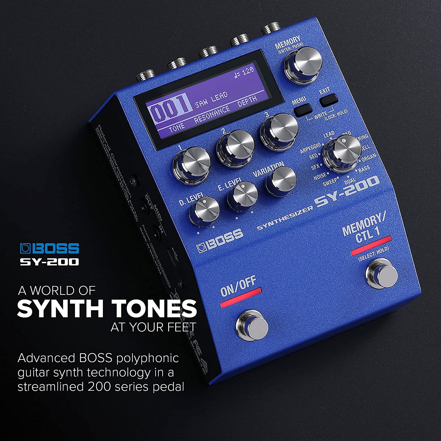 Boss SY-200 Guitar Synthesizer w/ Instrument Cables
