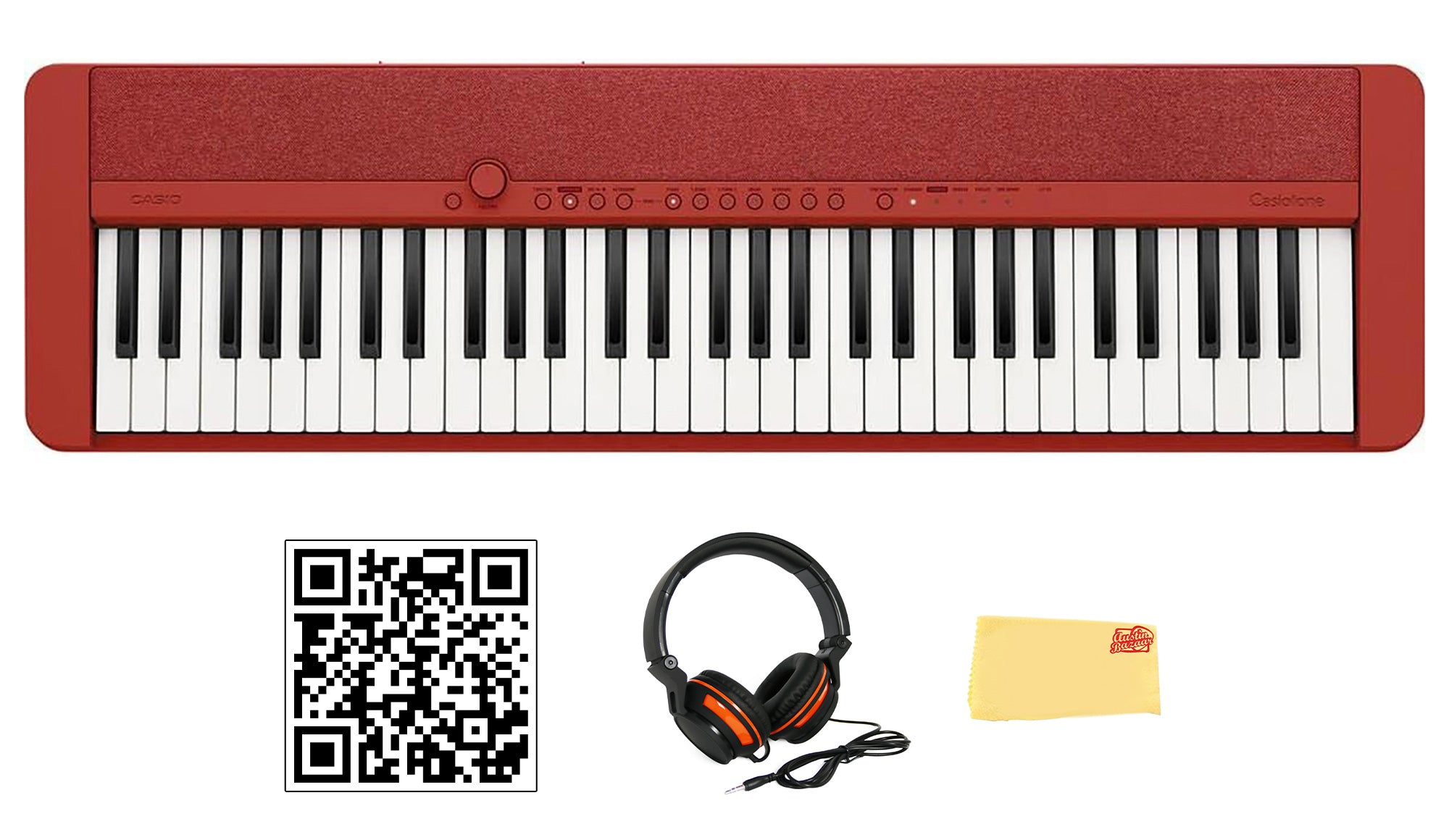 Casio CT-S1 Casiotone 61-Key Keyboard - Red w/ Headphones