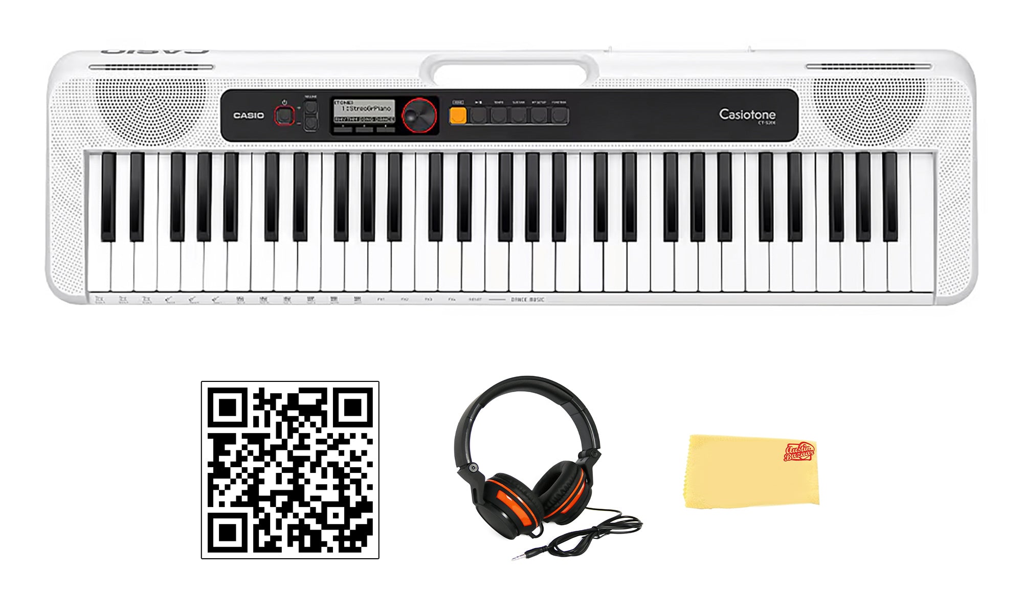 Casio CT-S200 Casiotone 61-Key Keyboard - White w/ Headphones