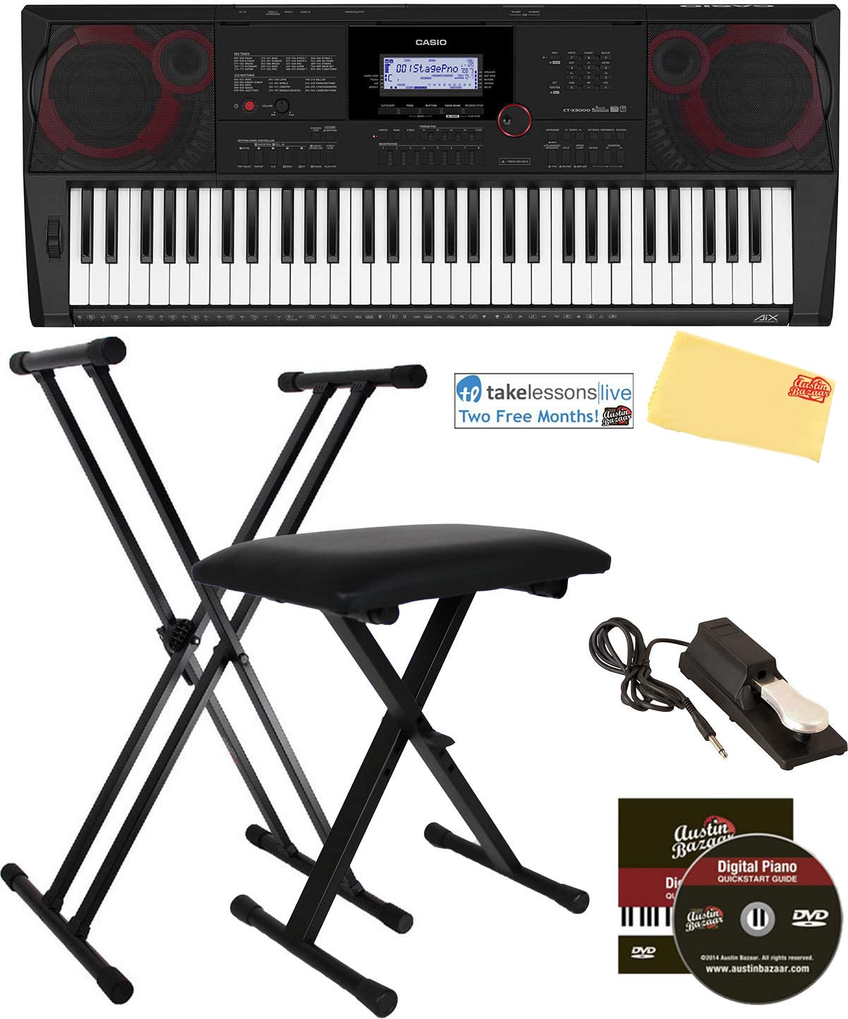 Casio CT-X3000 61-Key Keyboard w/ Adjustable Stand