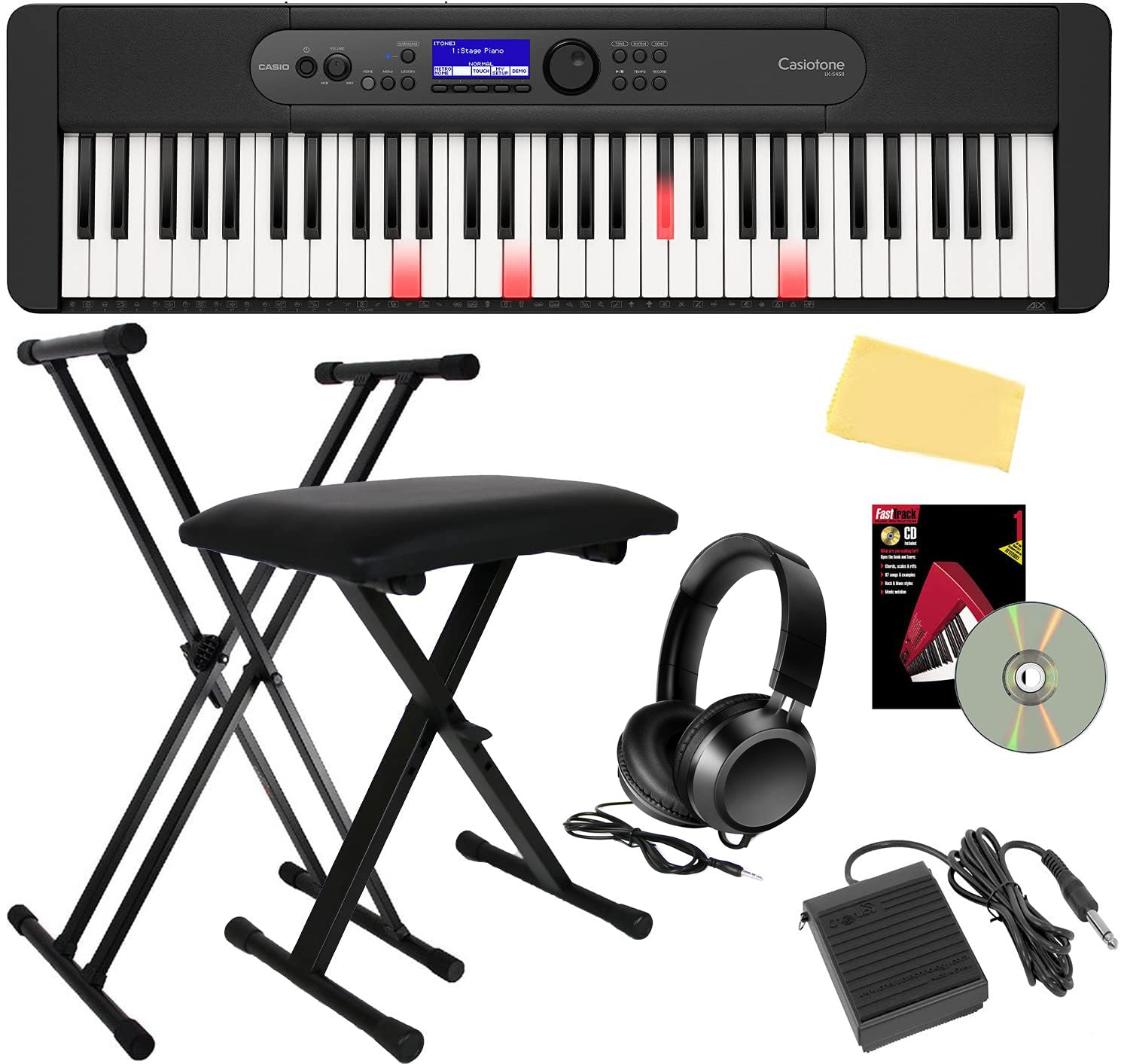 Casio LK-S450 Casiotone 61-Key Lighted-Key Keyboard w/ Adjustable Stand
