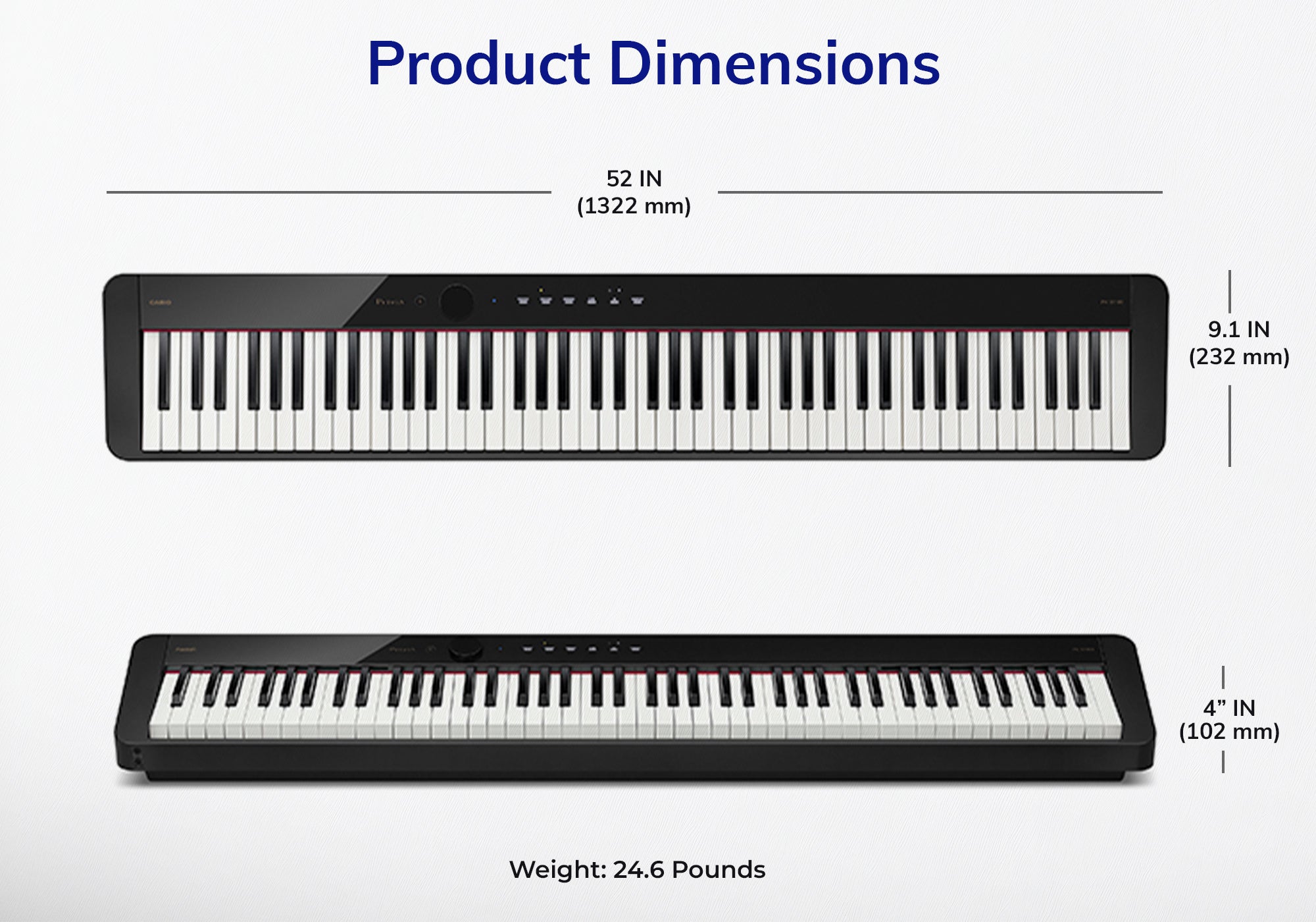 Casio PX-S1100 Privia Slim Digital Piano - Black w/ Adjustable Stand
