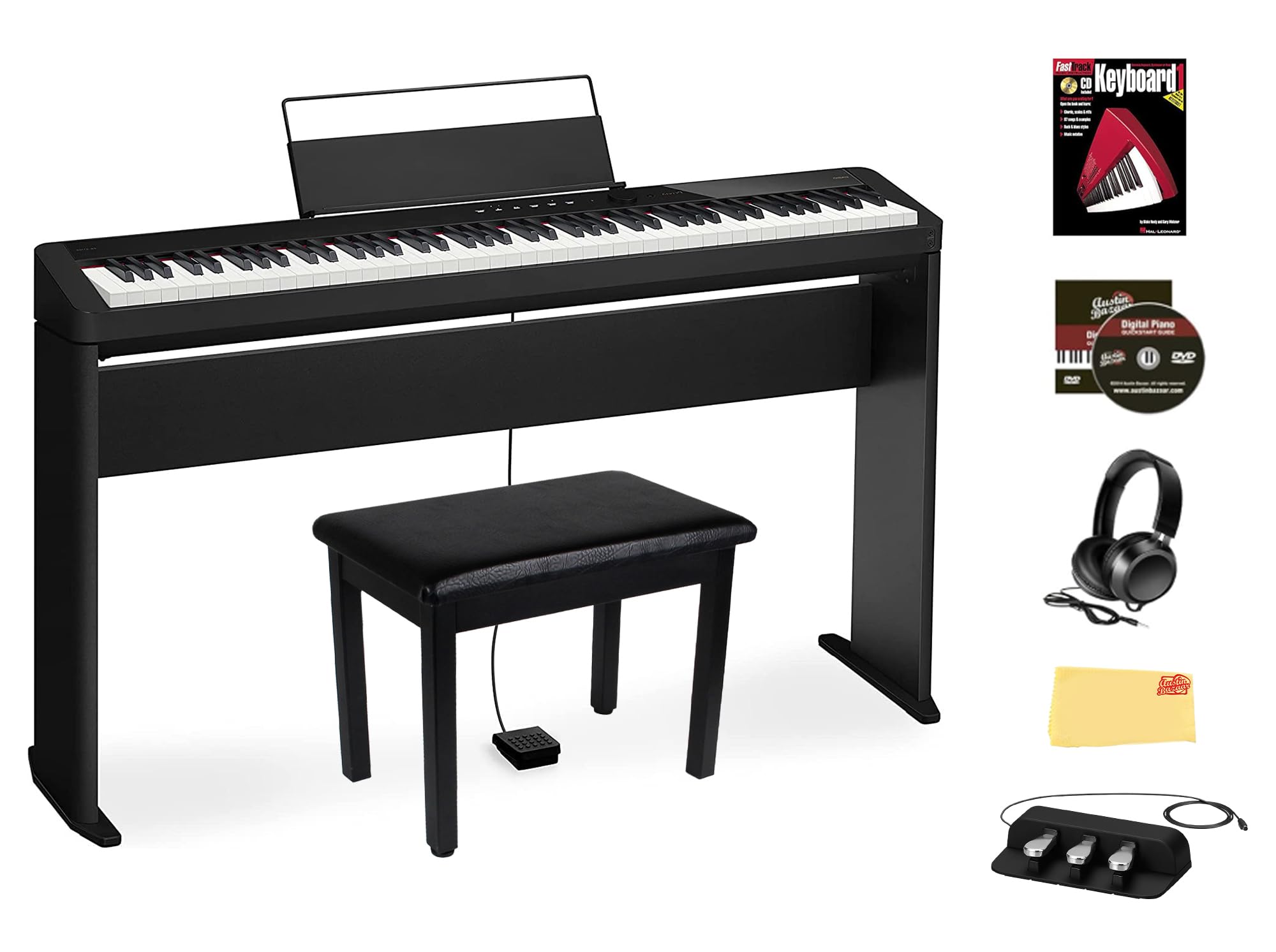 Casio PX-S3100 Privia Slim Digital Piano - Black w/ SP-34 Three-Pedal System