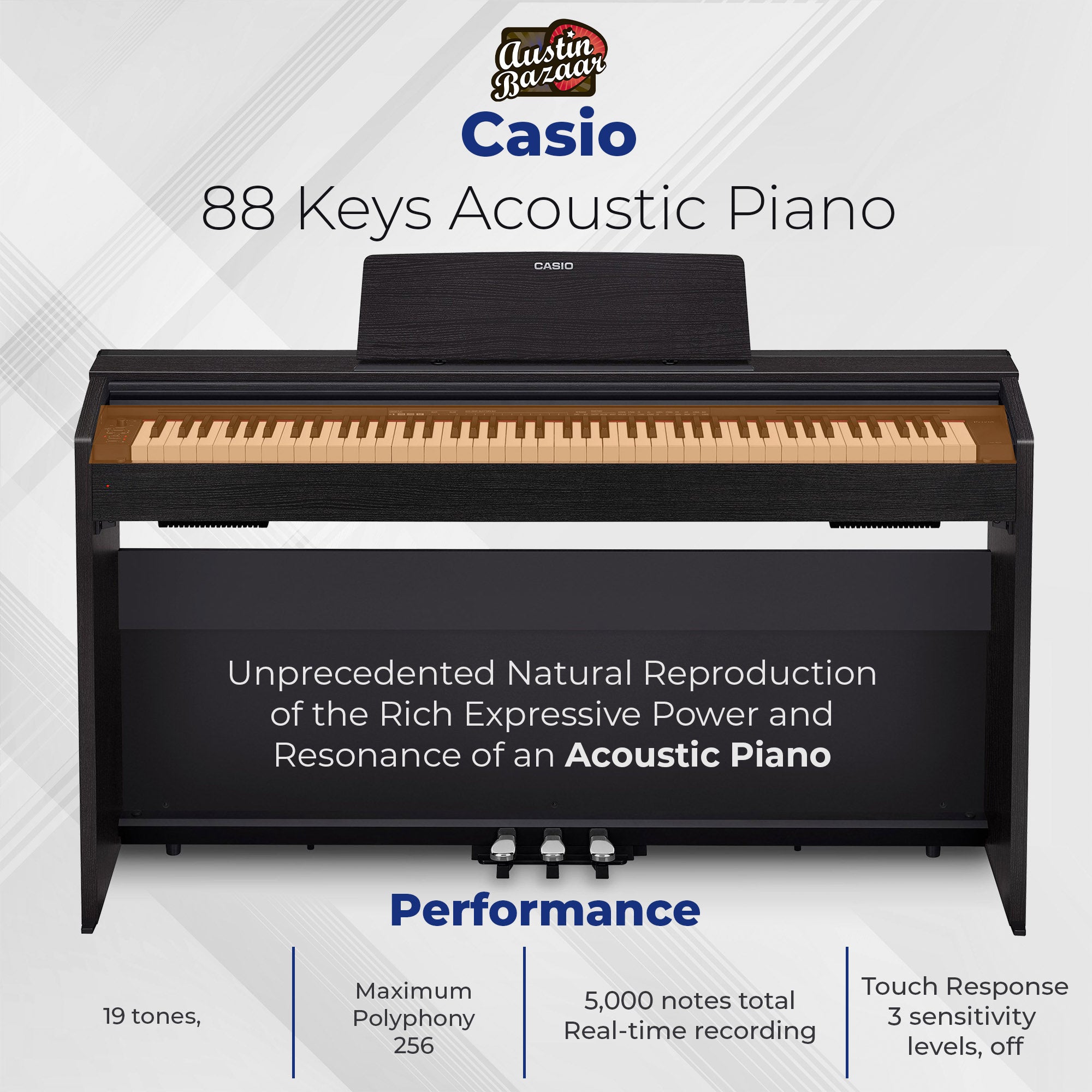 Casio PX-870 Privia Digital Piano - Black w/ Furniture Bench