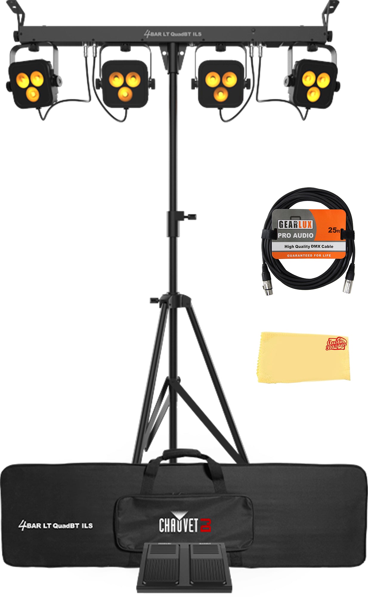 Chauvet 4BAR LT QuadBT ILS w/ DMX Cables