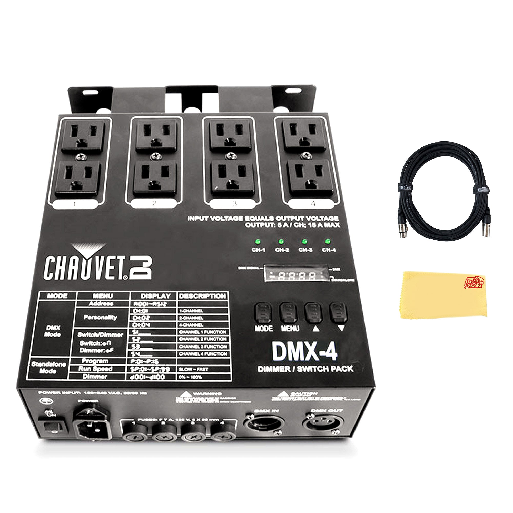 Chauvet DJ DMX-4 LED Lighting Controller w/ DMX Cable