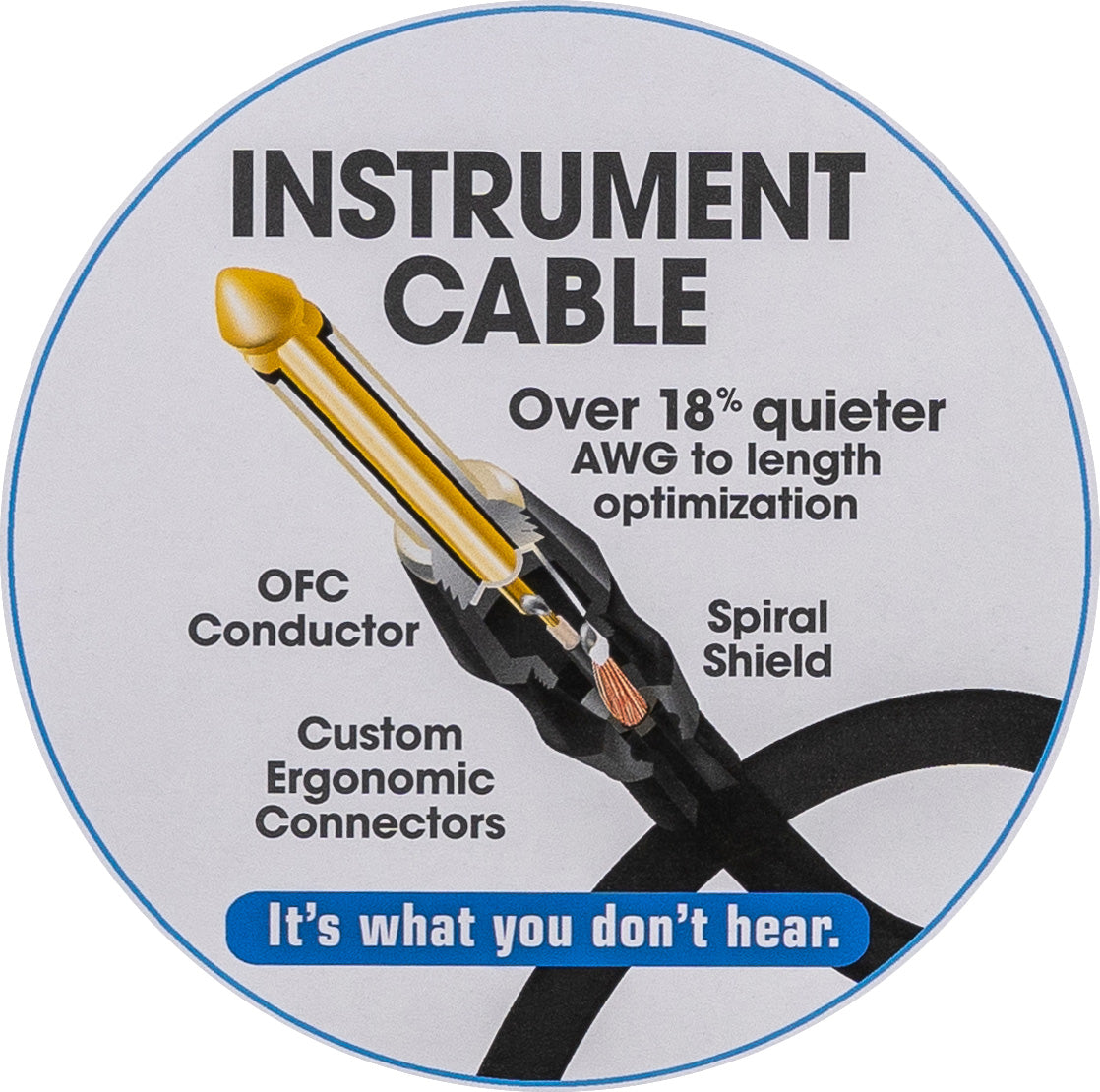 Cleartone 15-Foot Stage Smart Instrument Cable, Straight-Angled, 22 AWG - 1 Pack