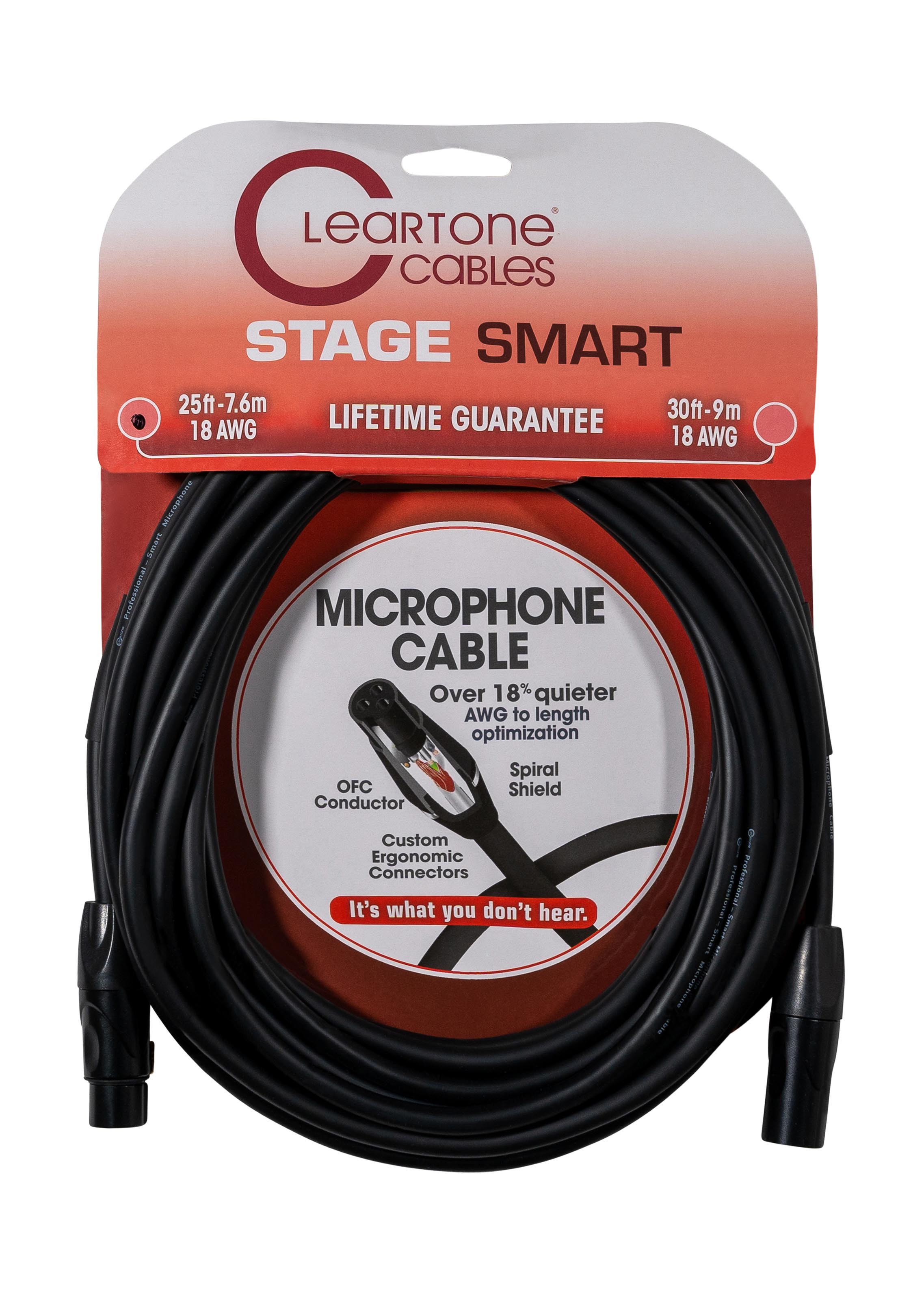 Cleartone 25-Foot Stage Smart Microphone Cable, 18 AWG - 3 Pack