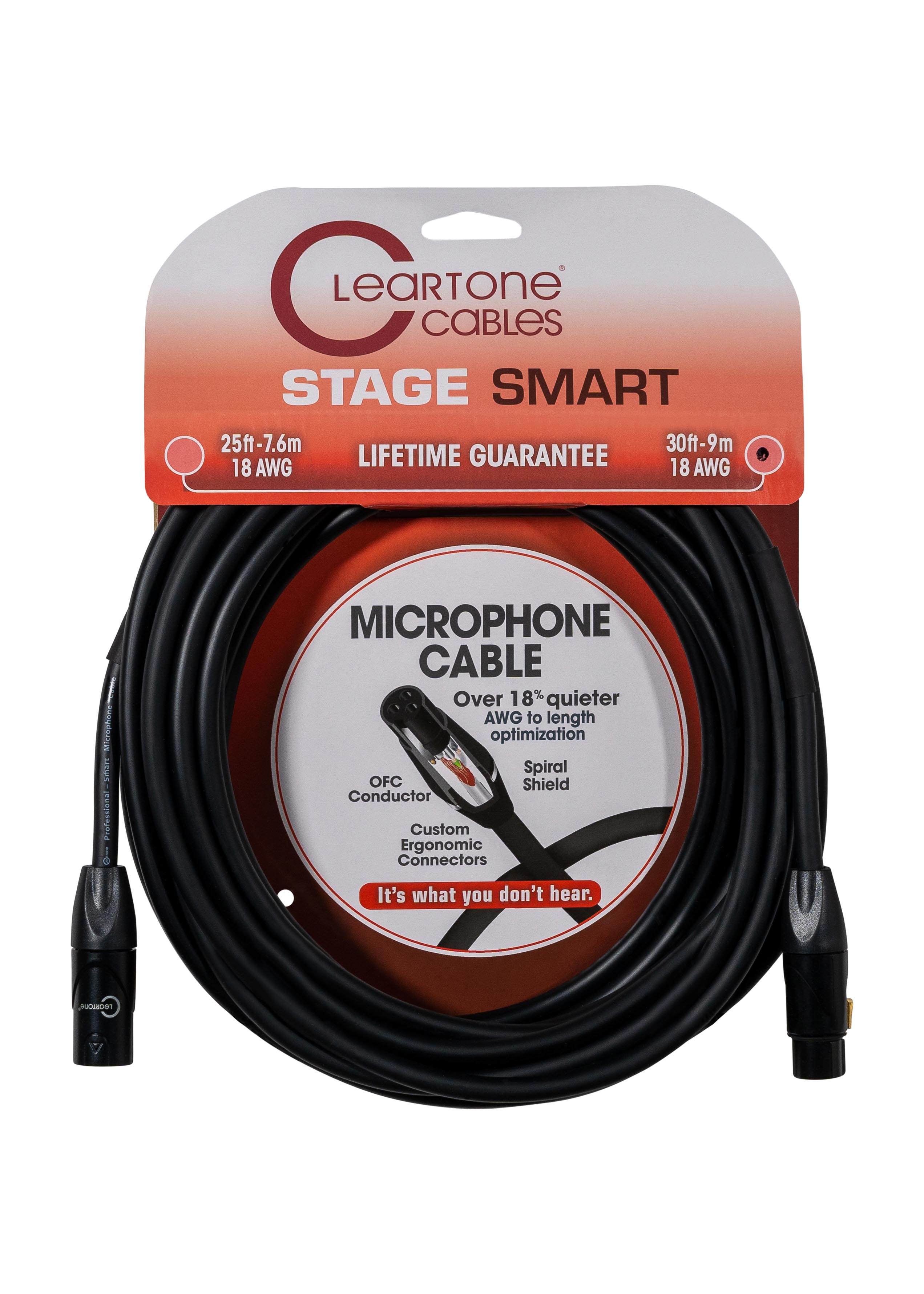 Cleartone 30-Foot Stage Smart Microphone Cable, 18 AWG - 3 Pack