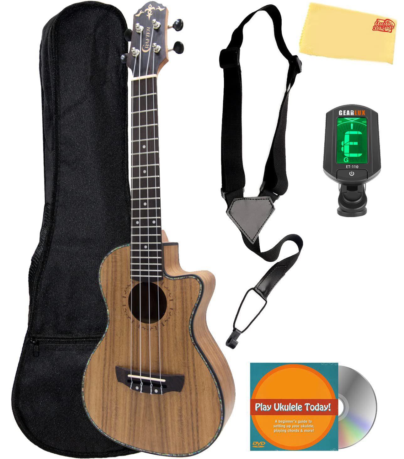 Crafter UC-250C Koa Concert Ukulele w/ Gig Bag