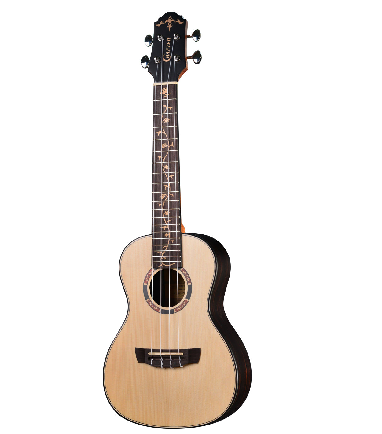 Crafter UC-27 Prestige Natural Tree Inlay Concert Ukulele w/ Gig Bag