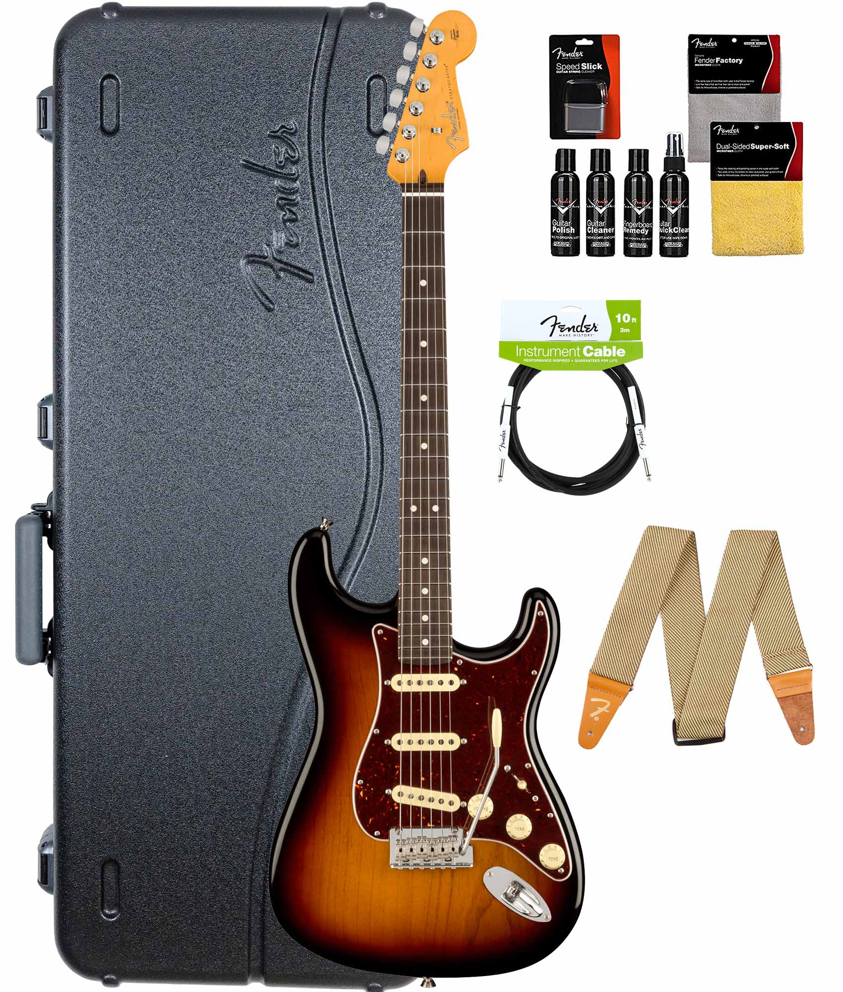 Fender American Professional II Stratocaster - 3-Color Sunburst w/ Cleaning Kit