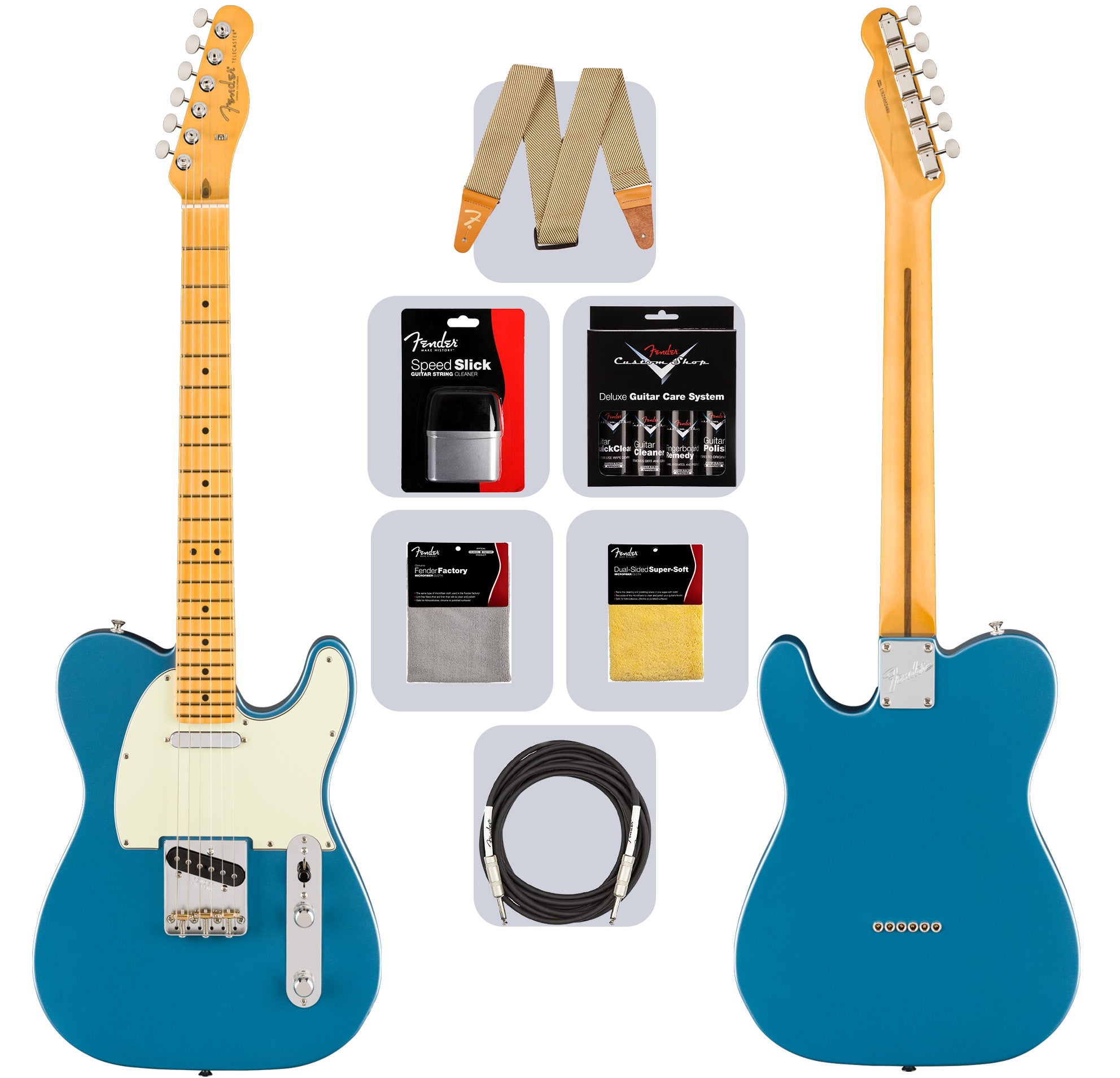 Fender American Professional Classic Telecaster - Faded Lake Placid Blue w/ Cleaning Kit