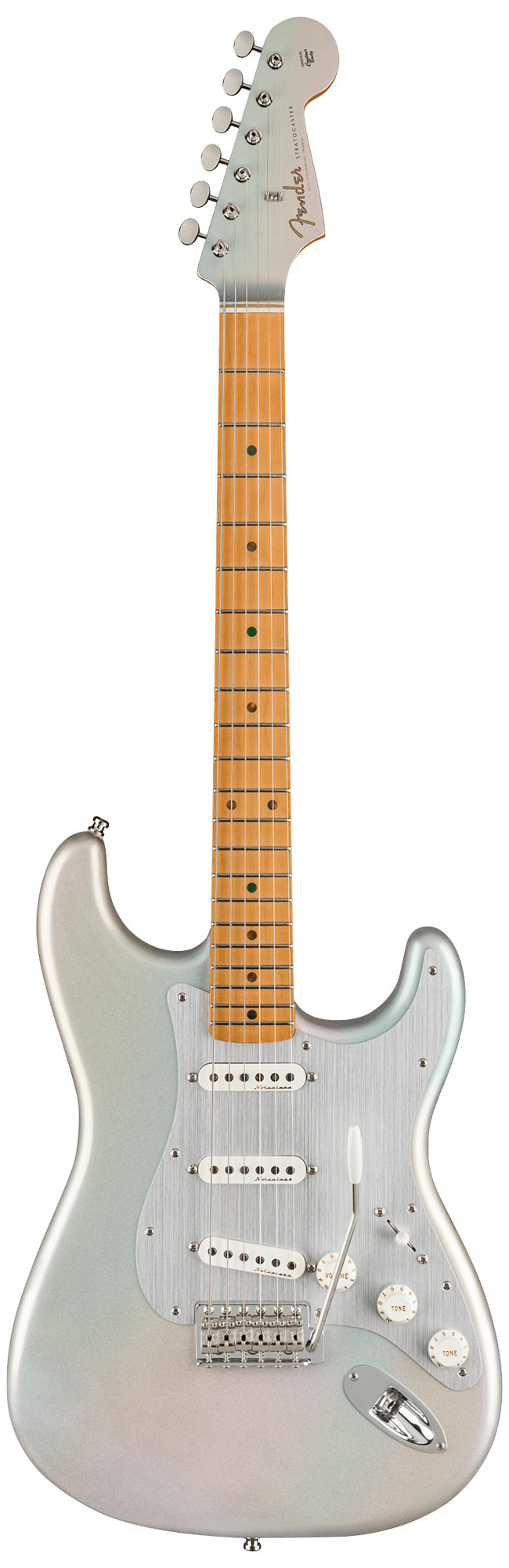 Fender H.E.R. Stratocaster - Chrome Glow w/ Instrument Cable