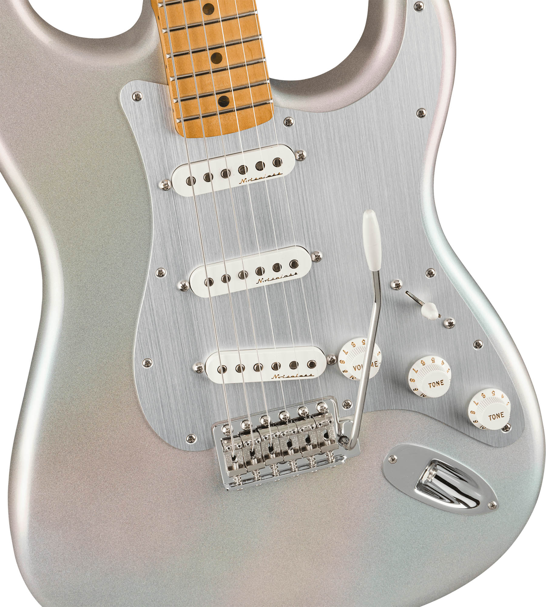 Fender H.E.R. Stratocaster - Chrome Glow w/ Instrument Cable
