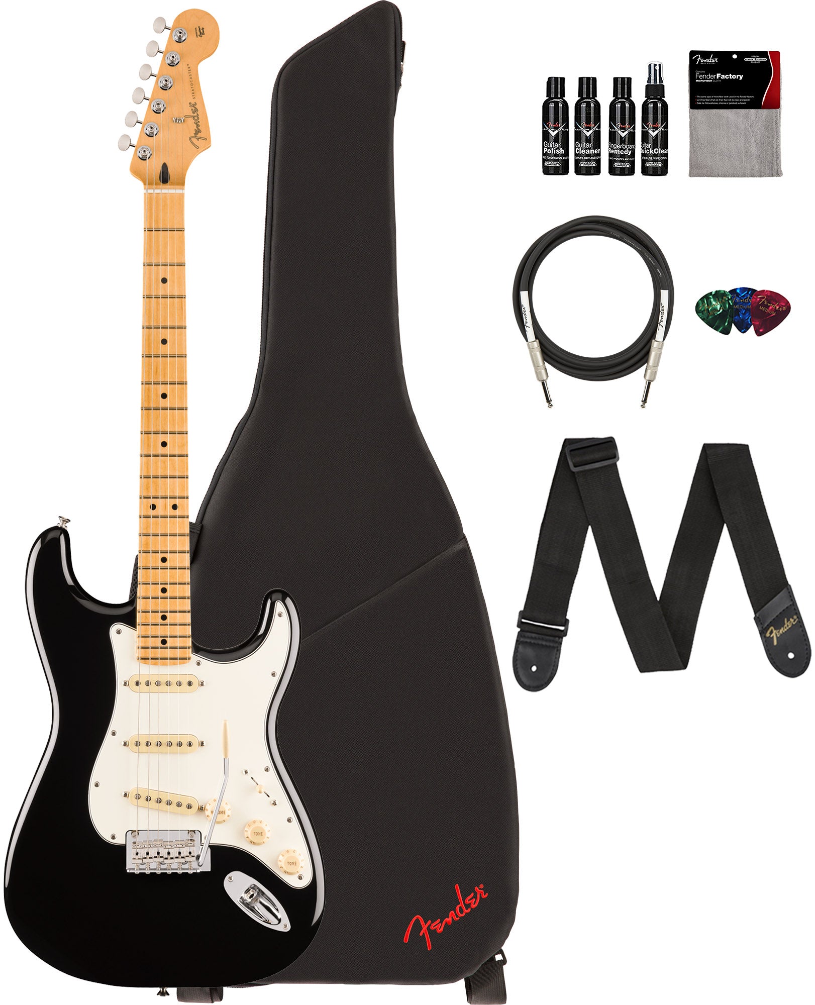 Fender Player II Stratocaster - Black w/ Cleaning Kit