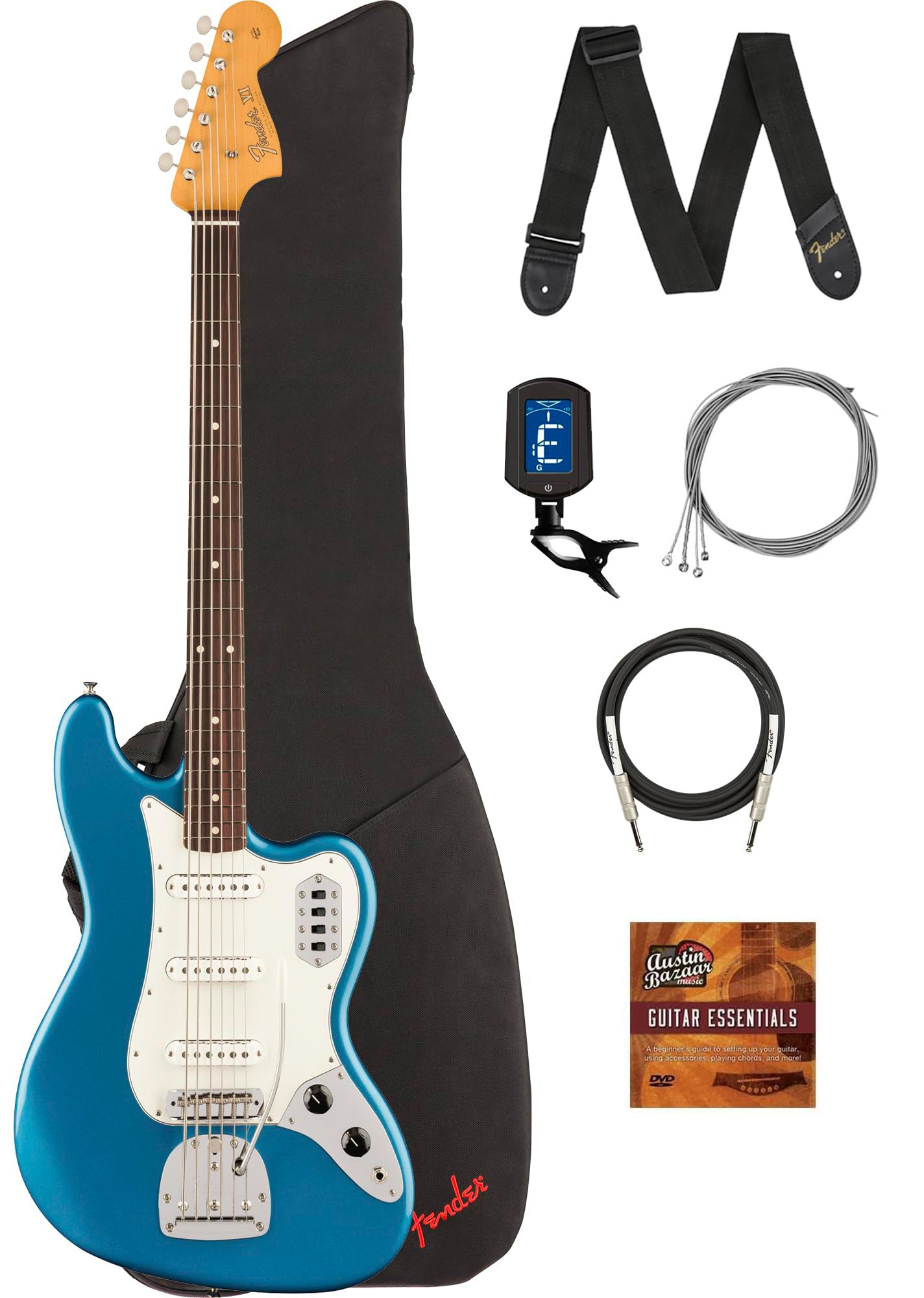 Fender Vintera II '60s Bass VI - Lake Placid Blue w/ Gig Bag