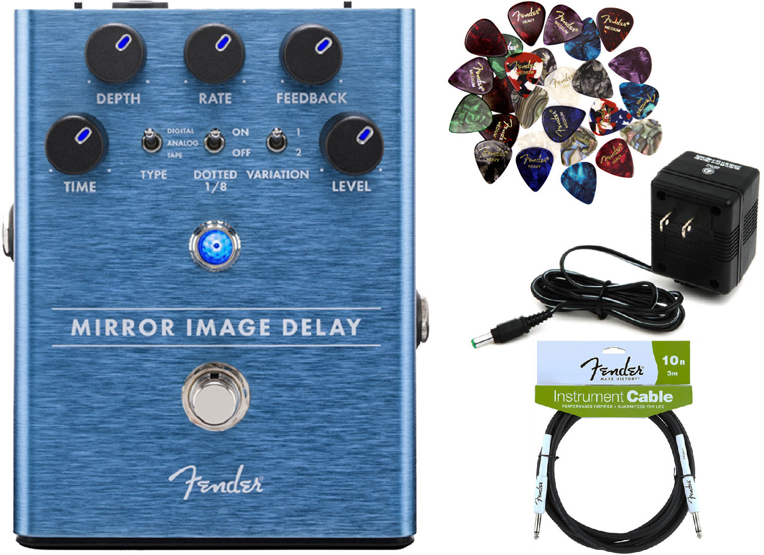 Fender Mirror Image Delay Pedal w/ Power Supply