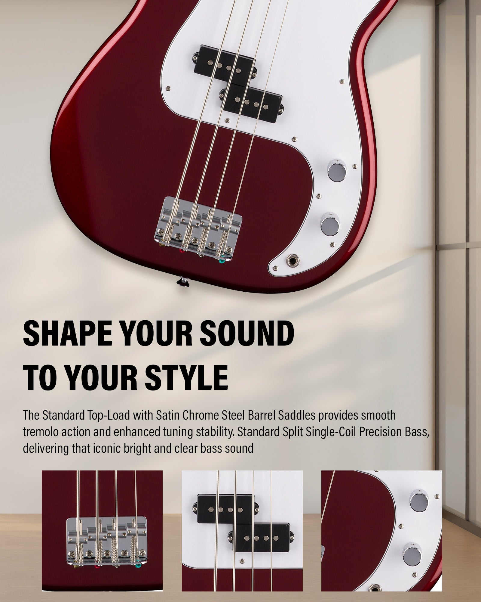 Fender Standard Precision Bass - Candy Cola w/ Guitar Cleaning Kit