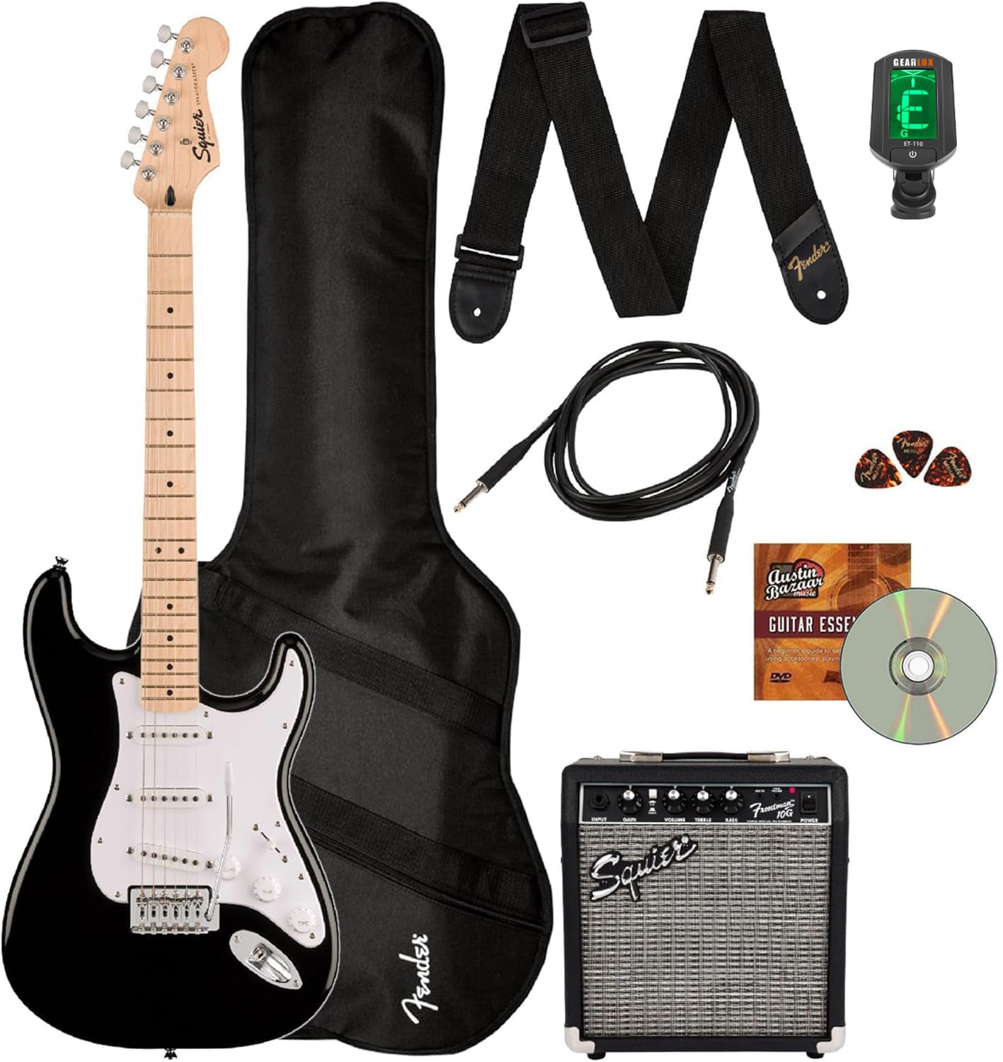 Fender Squier Sonic Strat Pack - Black w/ Frontman 10G Amplifier