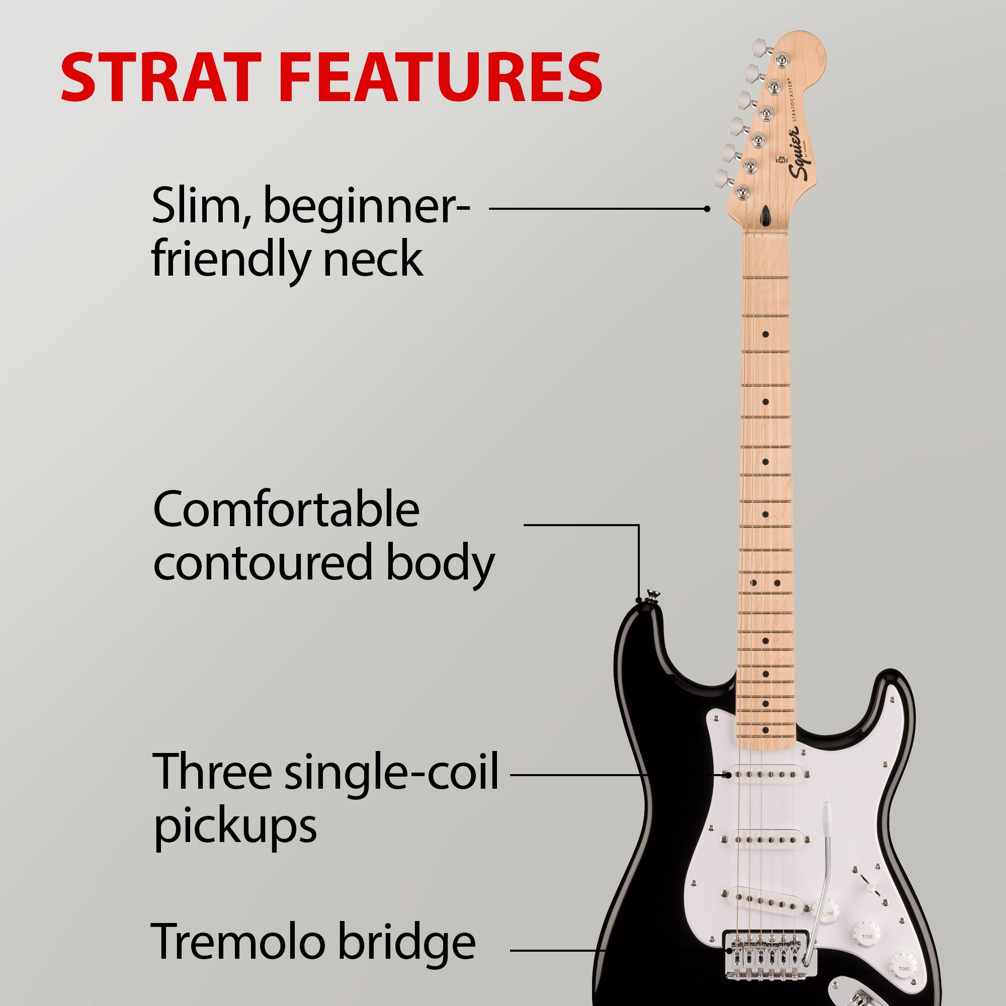 Fender Squier Sonic Strat Pack - Black w/ Frontman 10G Amplifier