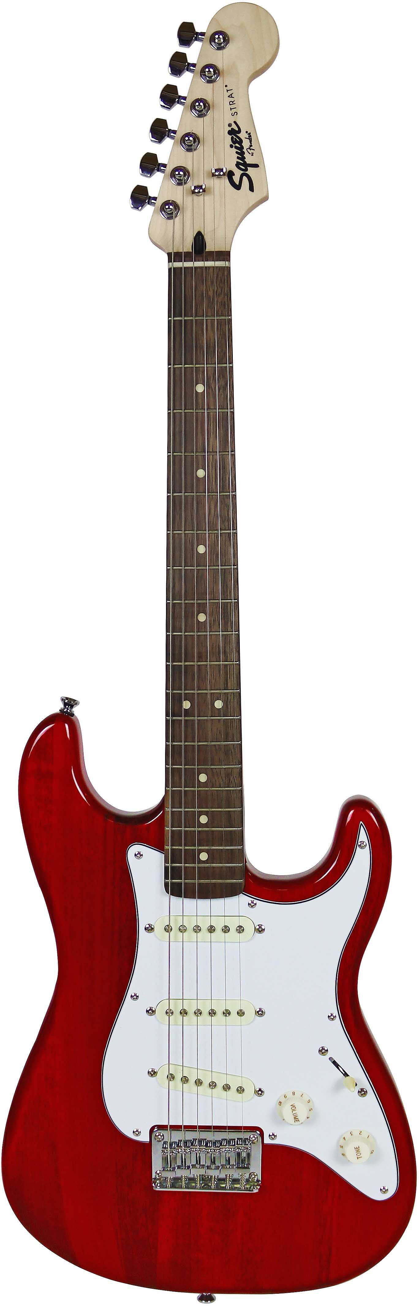 Fender Squier Short Scale 24-Inch Strat Pack - Transparent Red w/ Tuner