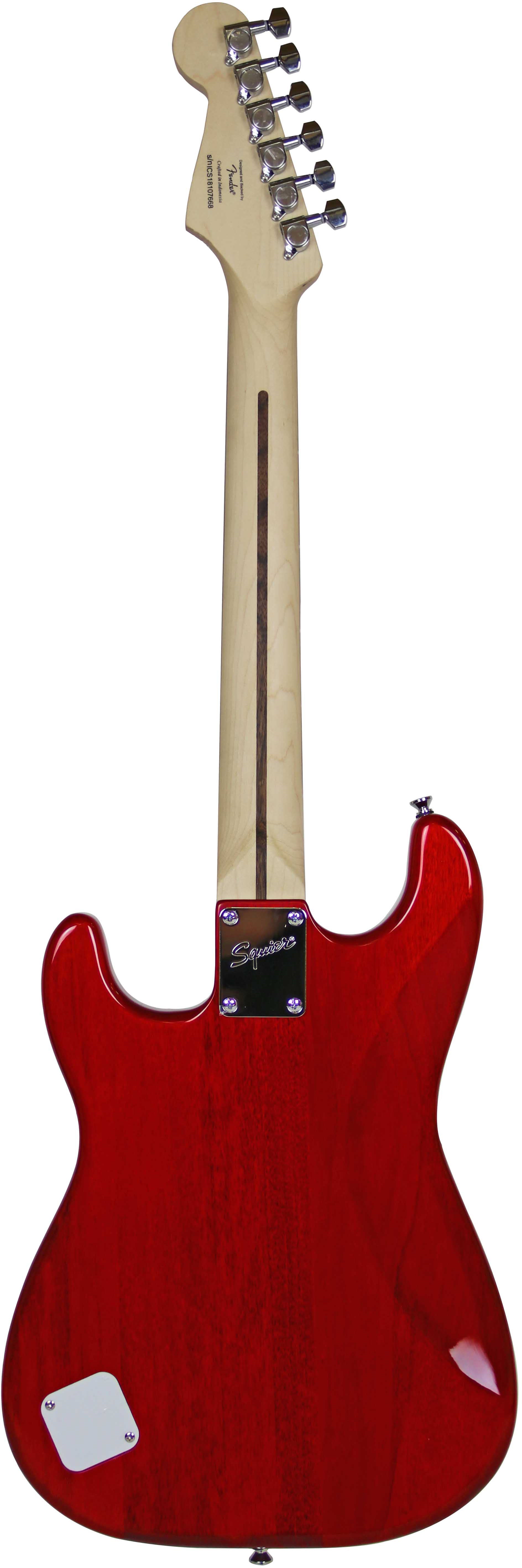 Fender Squier Short Scale 24-Inch Strat Pack - Transparent Red w/ Tuner