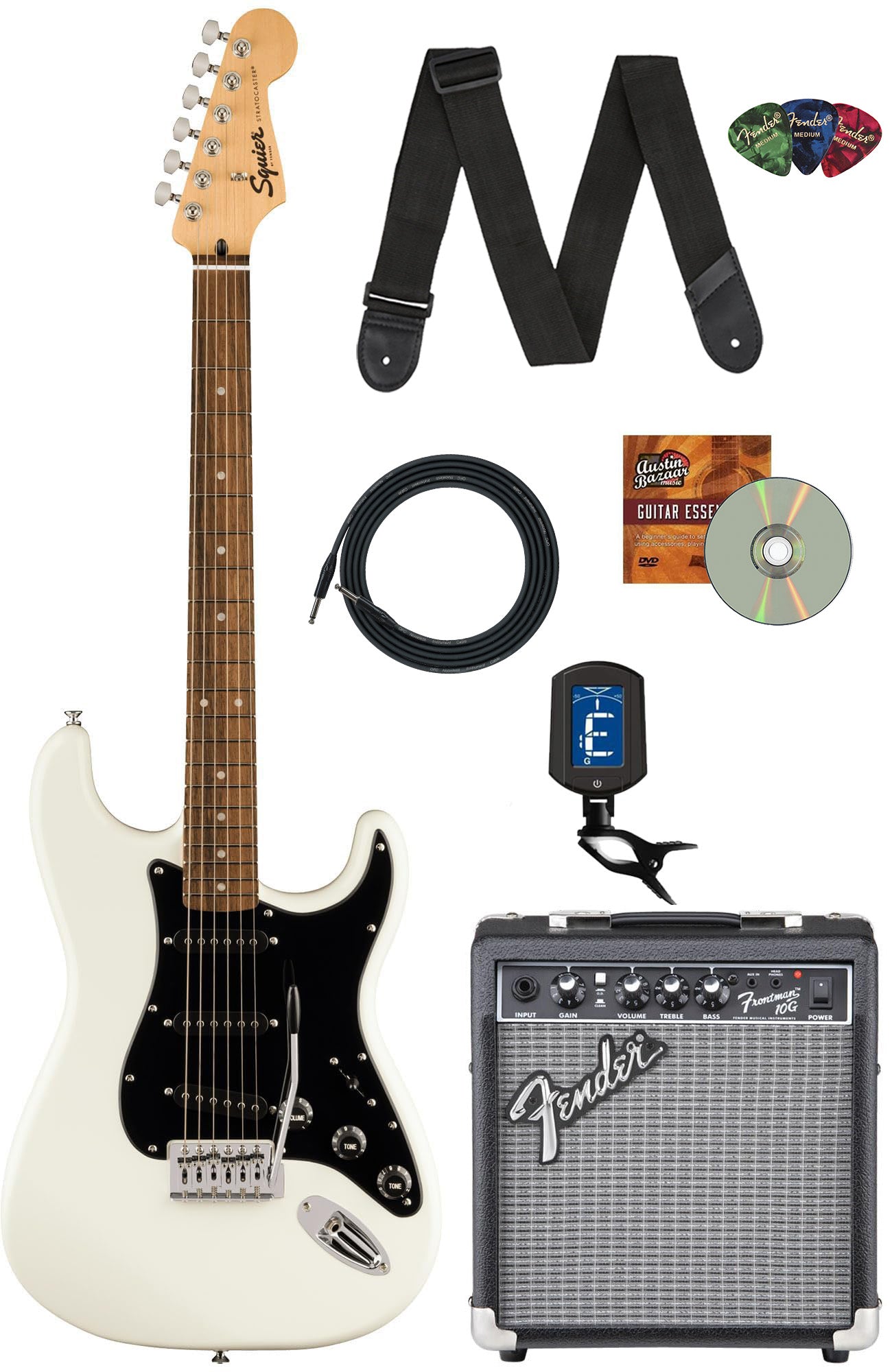 Fender Squier Sonic Stratocaster - Arctic White w/ Frontman 10G