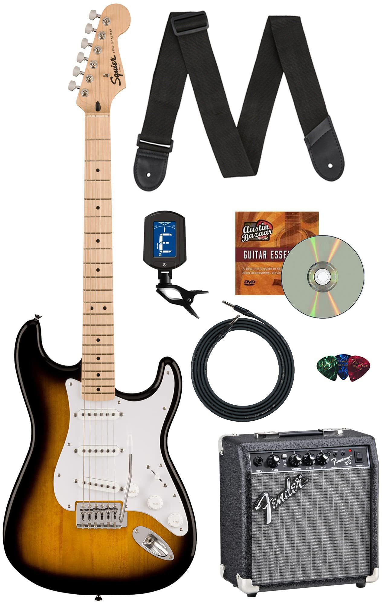 Fender Squier Sonic Stratocaster - 2-Color Sunburst w/ Frontman 10G Amp