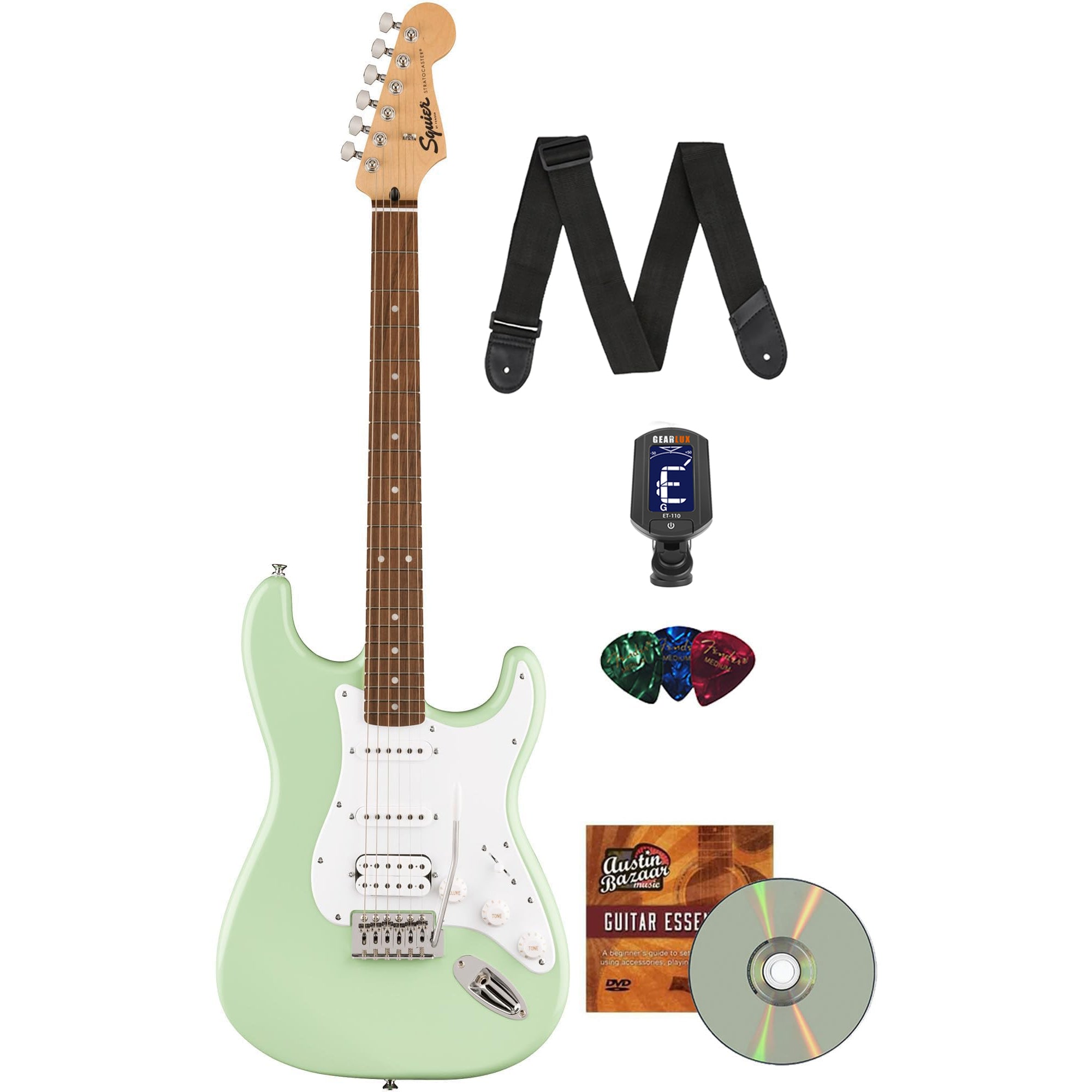 Fender Squier Sonic Stratocaster HSS - Surf Green w/ Tuner
