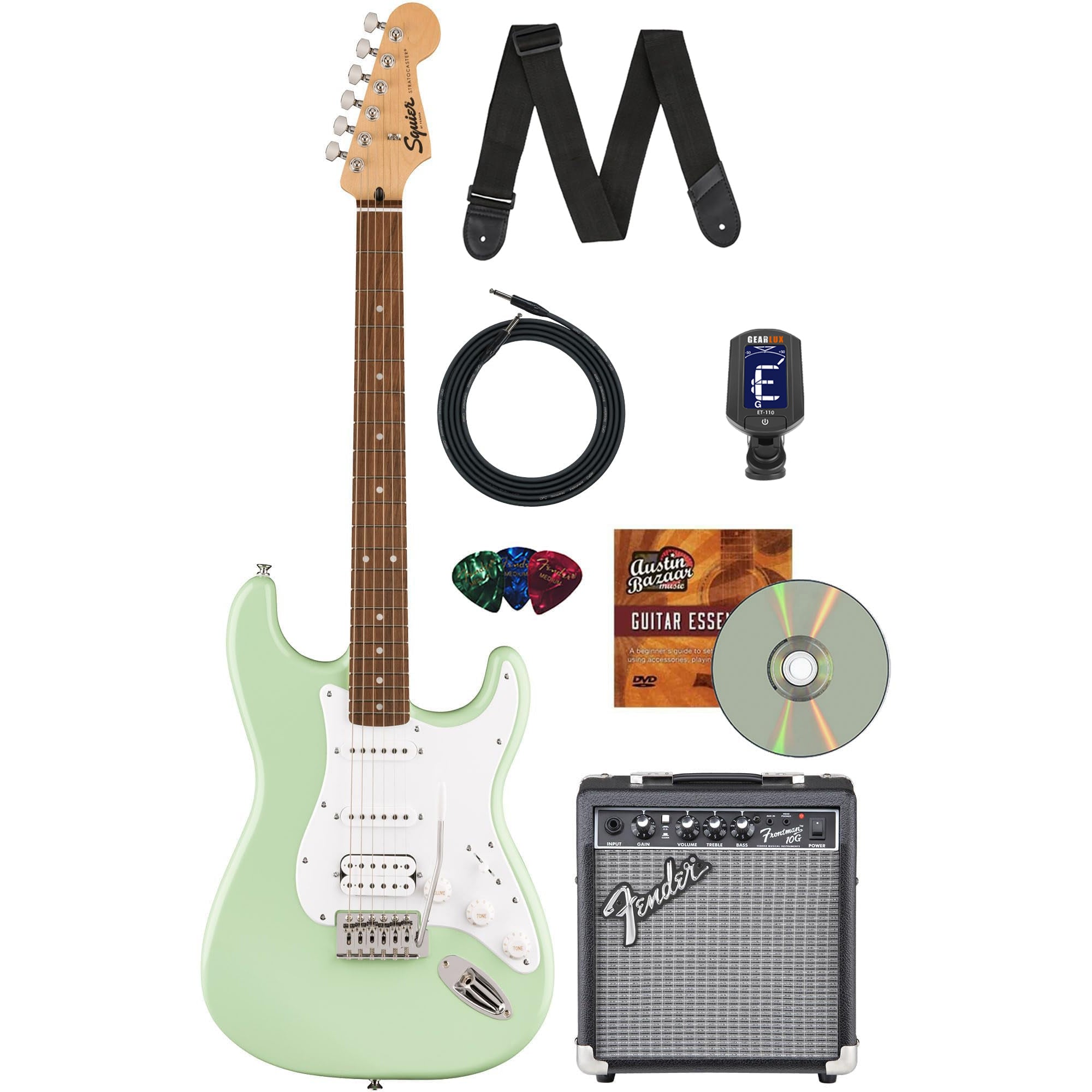 Fender Squier Sonic Stratocaster HSS - Surf Green w/ Frontman 10G Amplifier