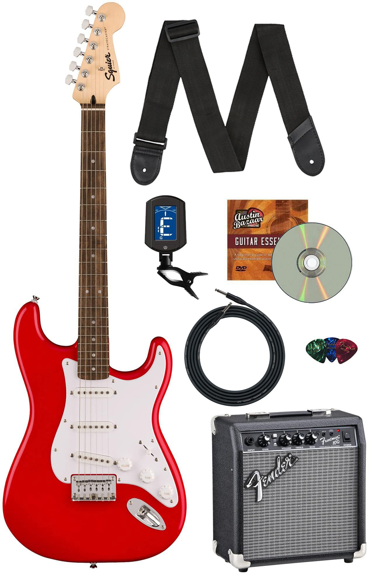 Fender Squier Sonic Stratocaster HT - Torino Red w/ Frontman 10G Amplifier
