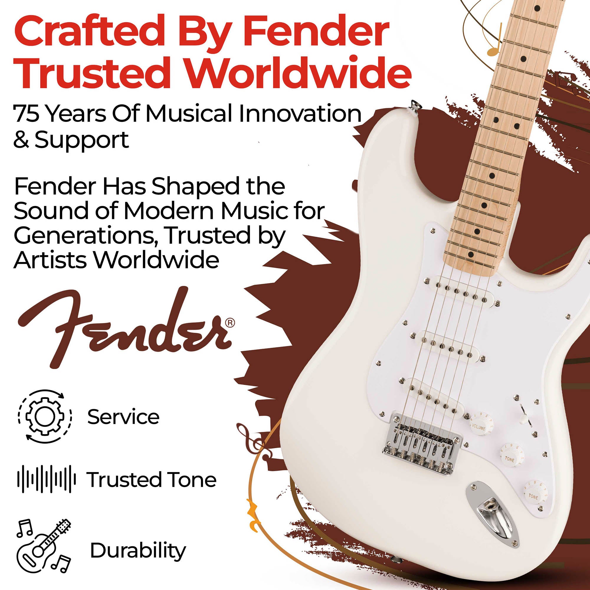 Fender Squier Sonic Stratocaster HT - Arctic White w/ Frontman 10G Amplifier
