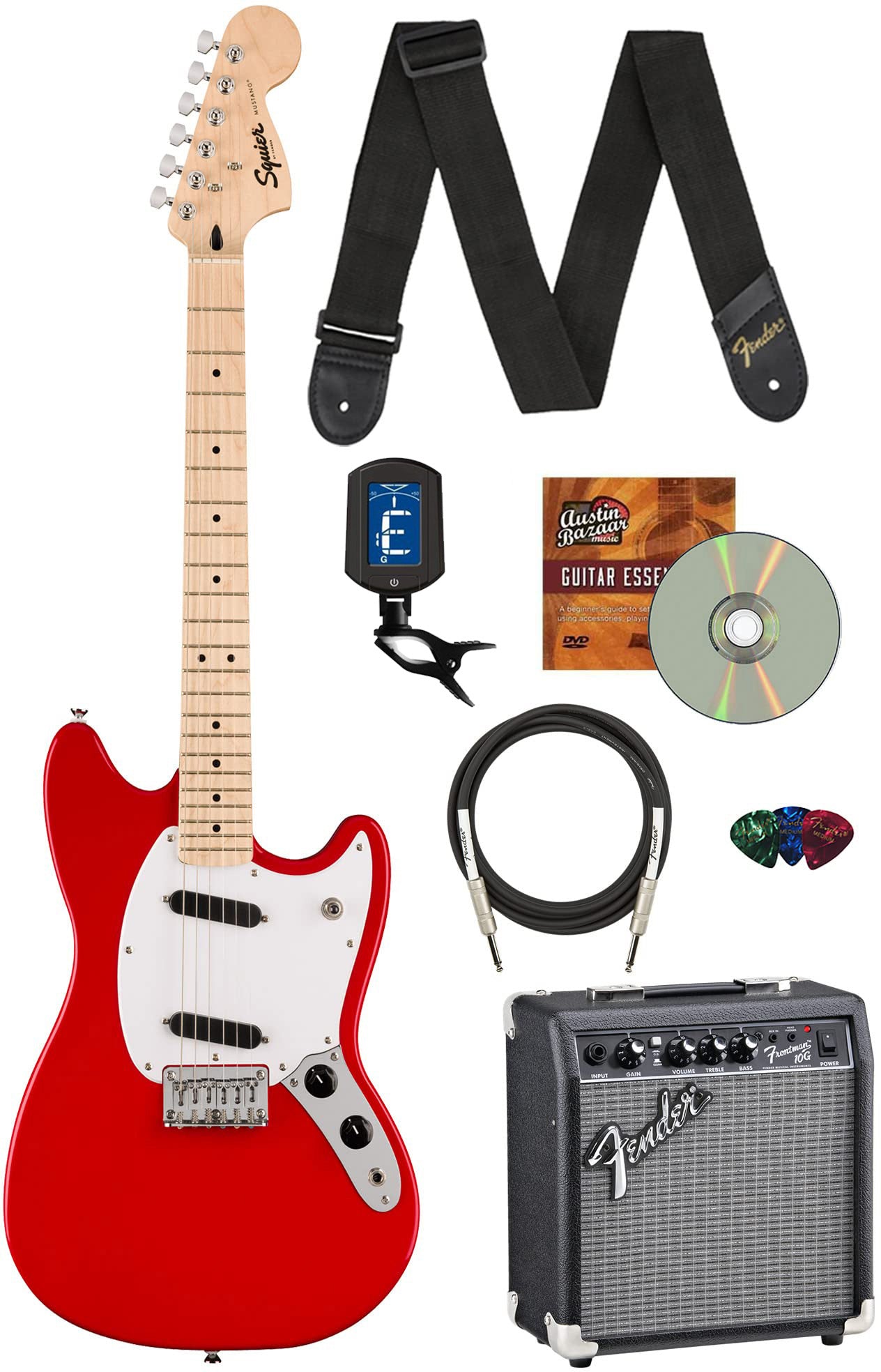 Fender Squier Sonic Mustang - Torino Red w/ Frontman 10G Amplifier