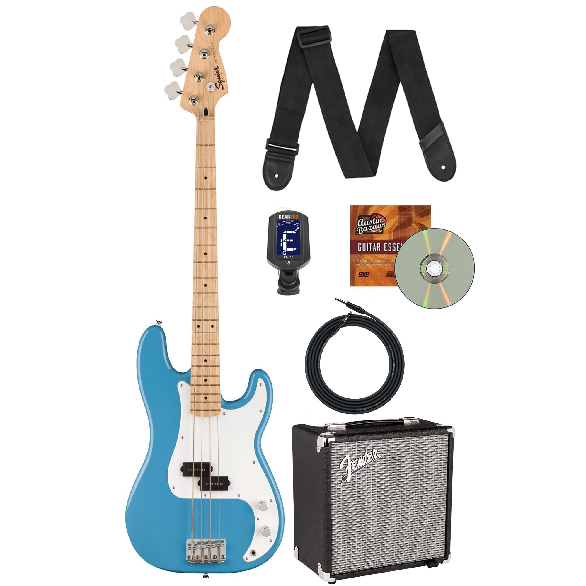 Fender Squier Sonic Precision Bass - California Blue w/ Rumble 15 Bass Amplifier