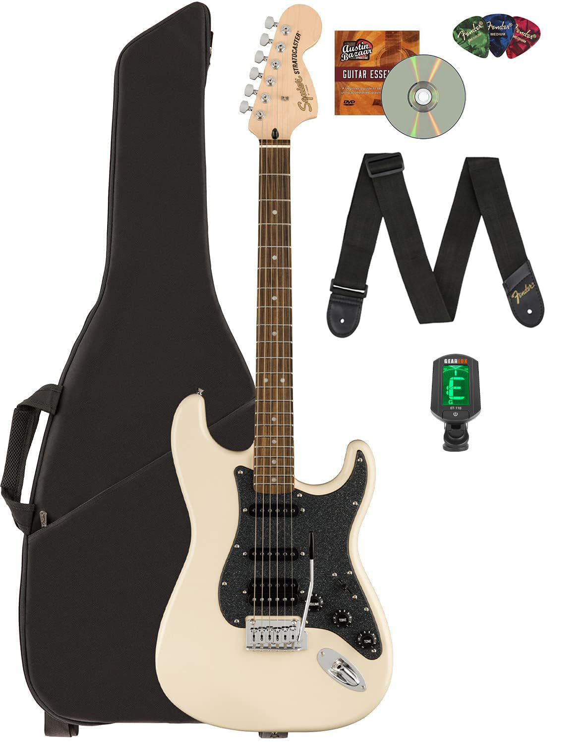 Fender Squier Affinity Stratocaster HSS - Olympic White w/ Gig Bag