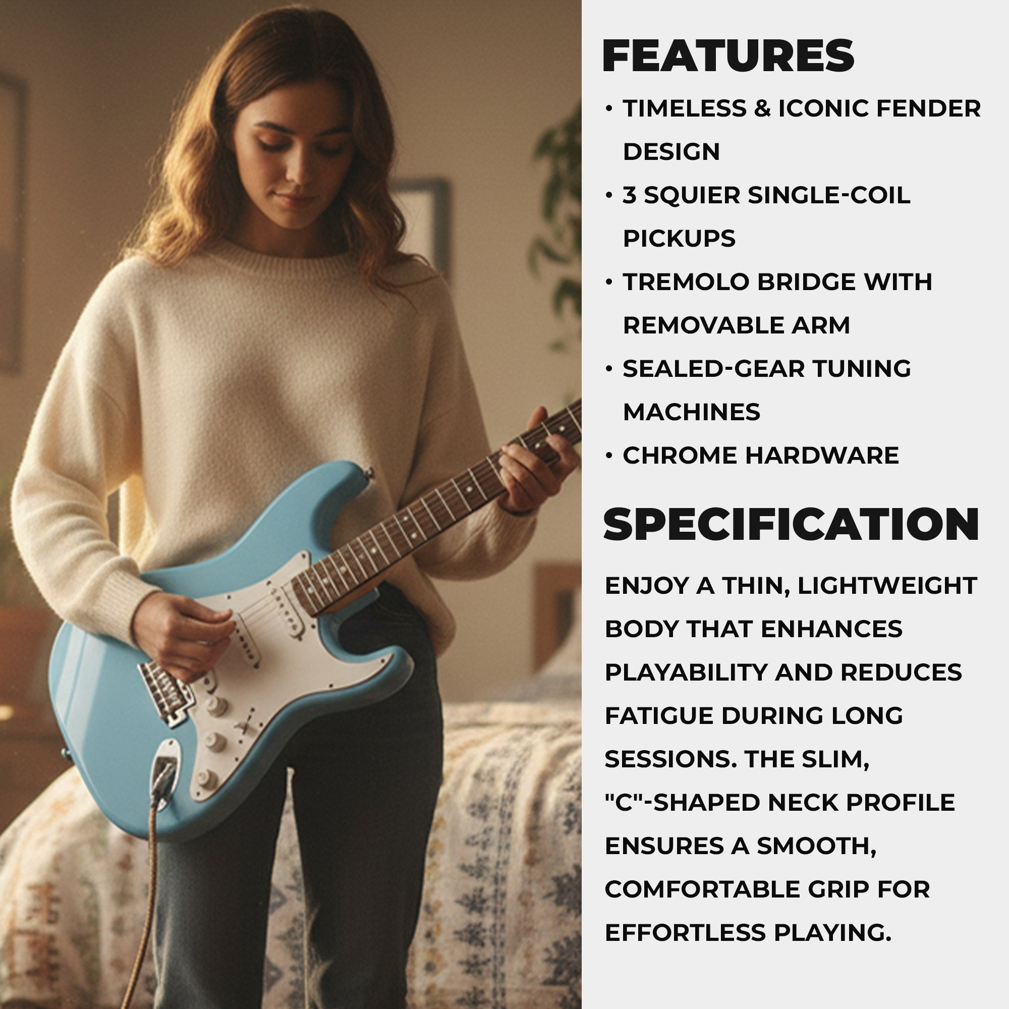 Fender Squier Stratocaster - Daphne Blue
