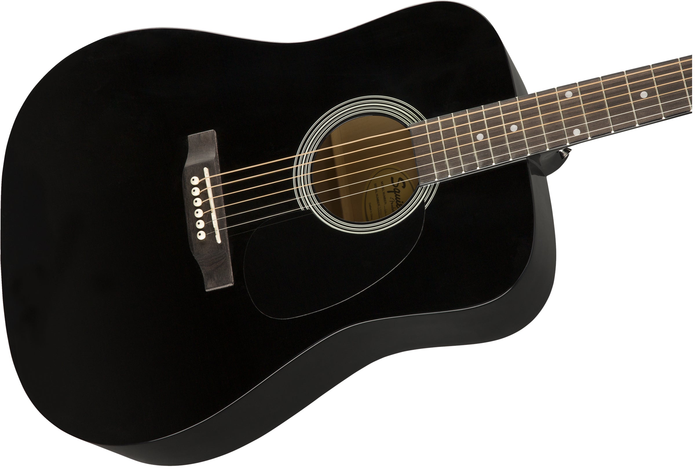 Fender Squier Dreadnought Acoustic Guitar - Black w/ Hard Case