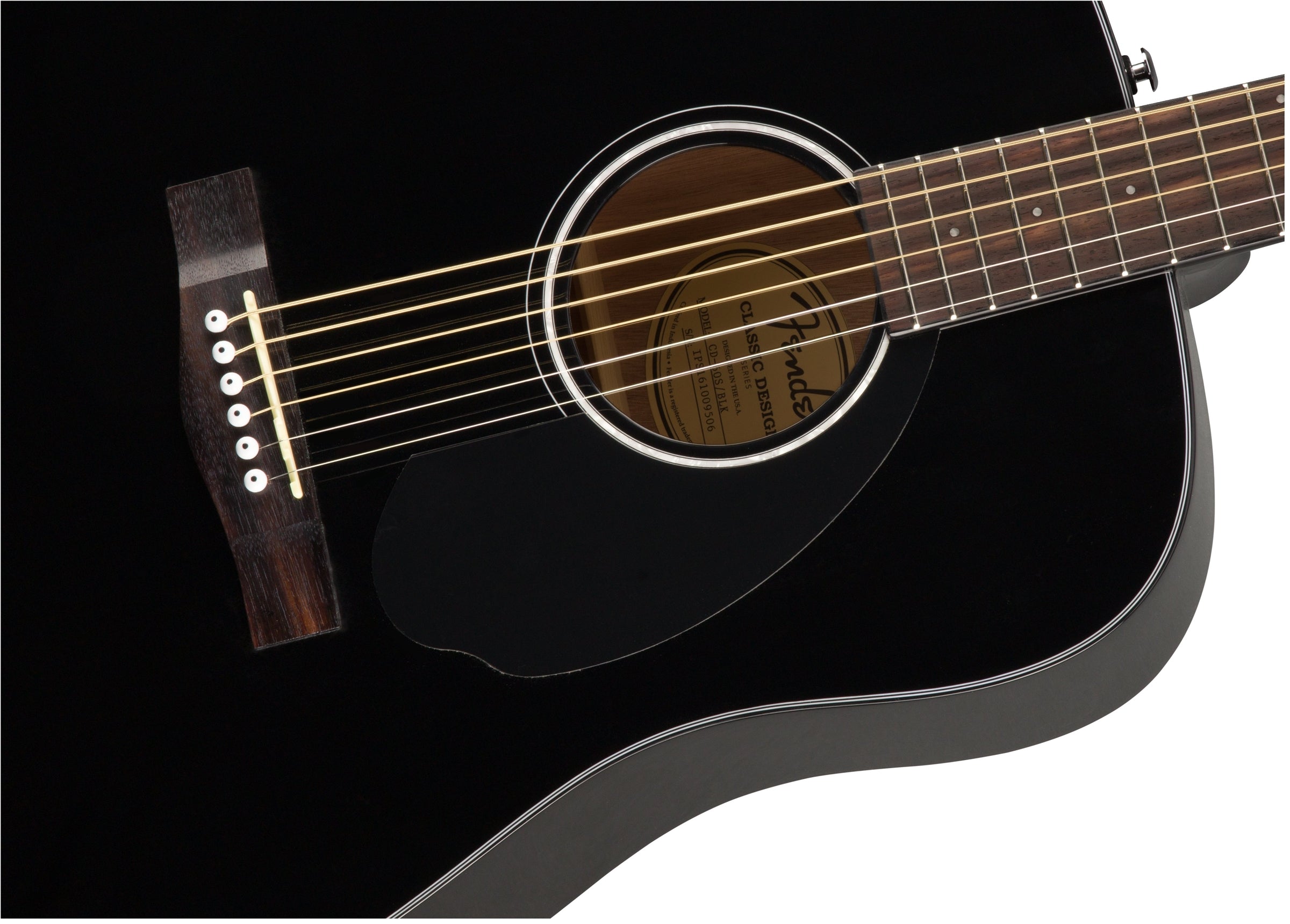 Fender CD-60S Solid Top Dreadnought Acoustic Guitar - Black