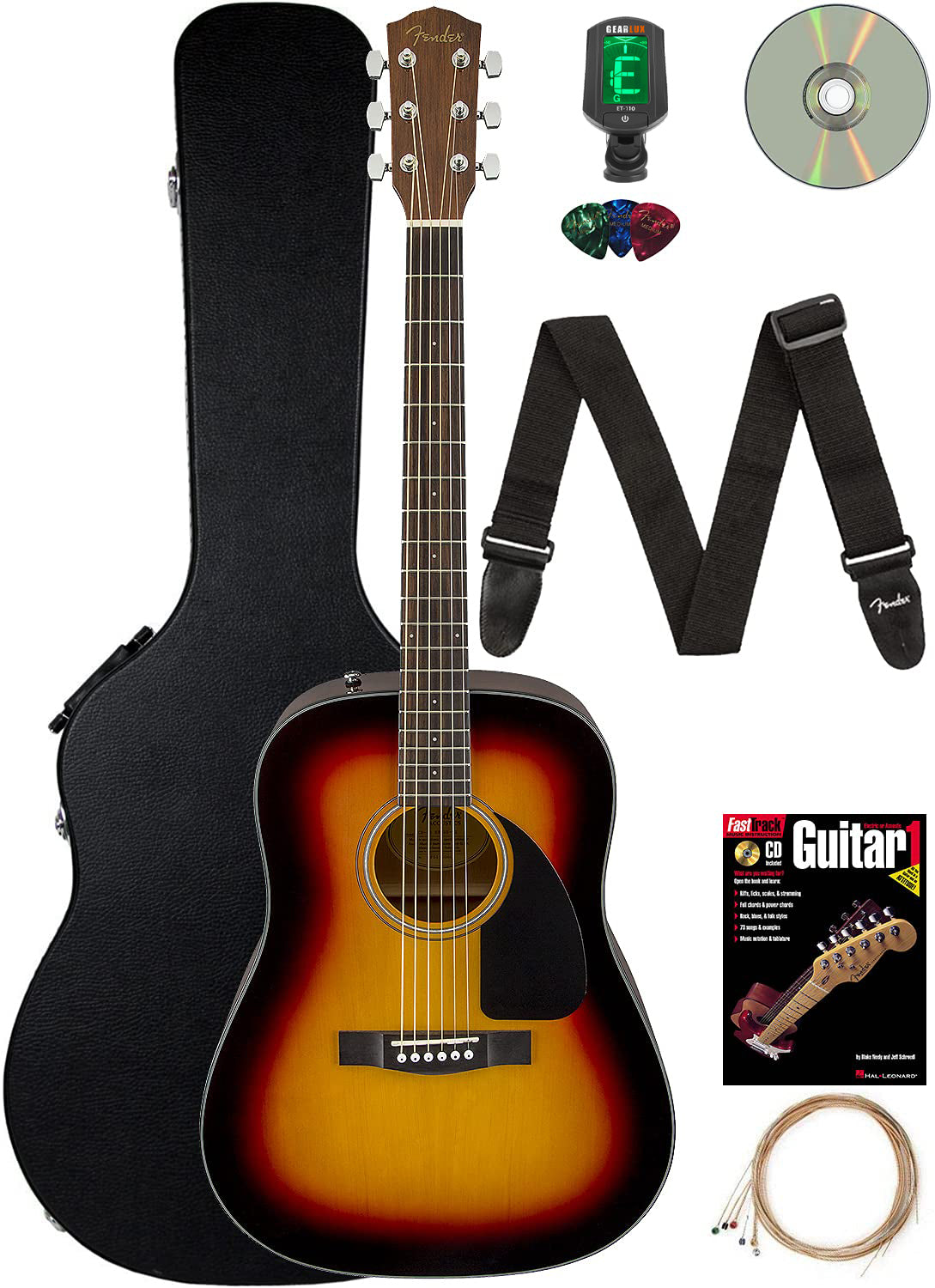 Fender CD-60 Dreadnought Acoustic Guitar - Sunburst w/ Hard Case