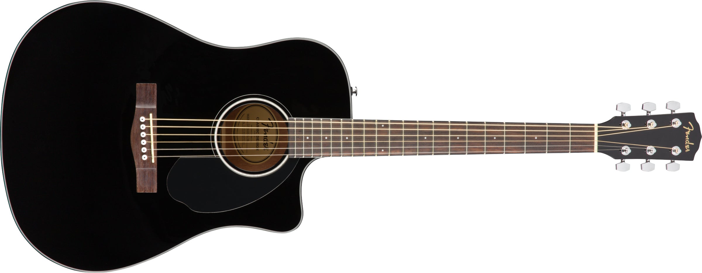 Fender CD-60SCE Solid Top Dreadnought Acoustic-Electric Guitar - Black