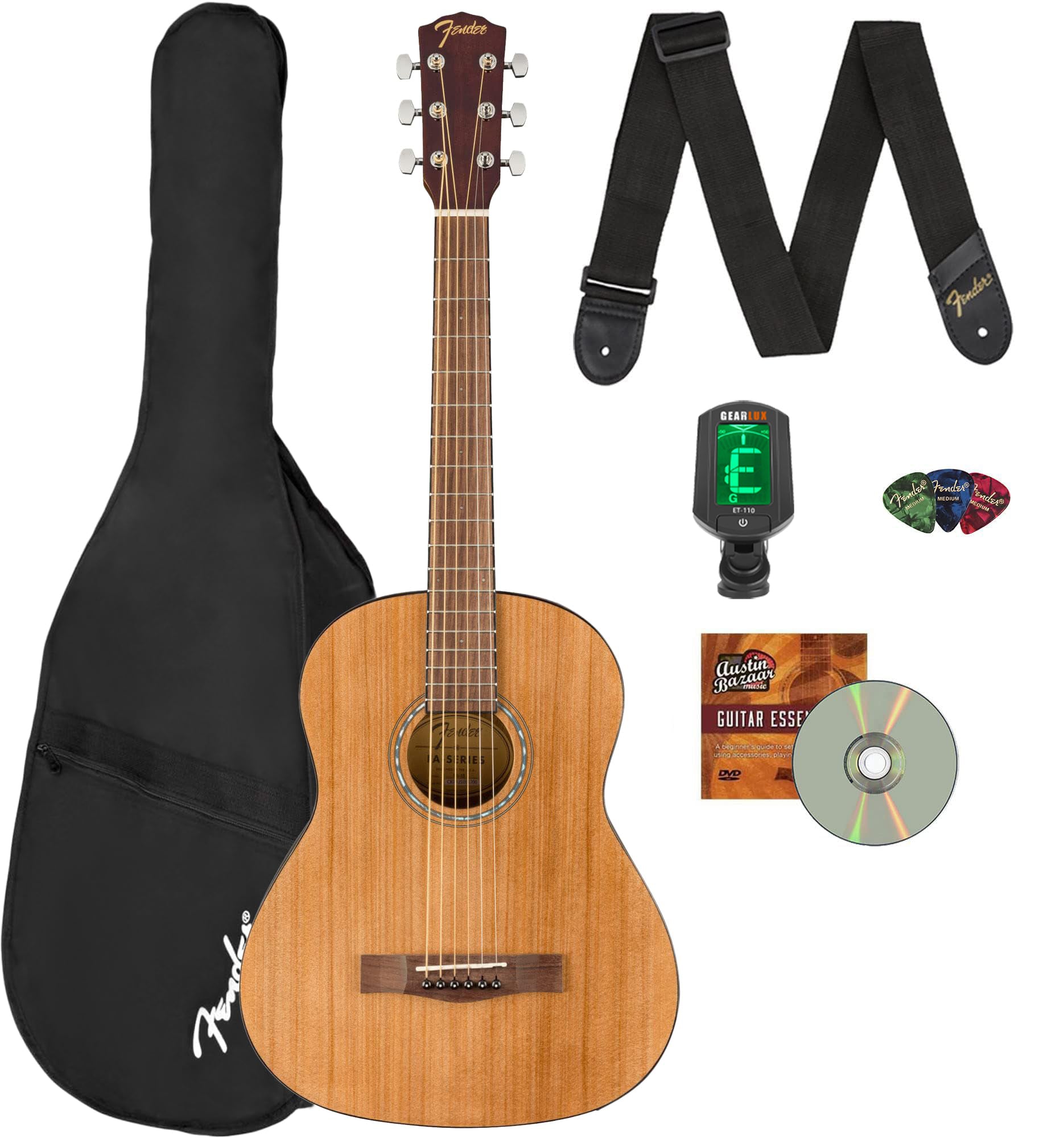 Fender FA-15 3/4-Scale Kids Steel String Acoustic Guitar - Natural w/ Gig Bag