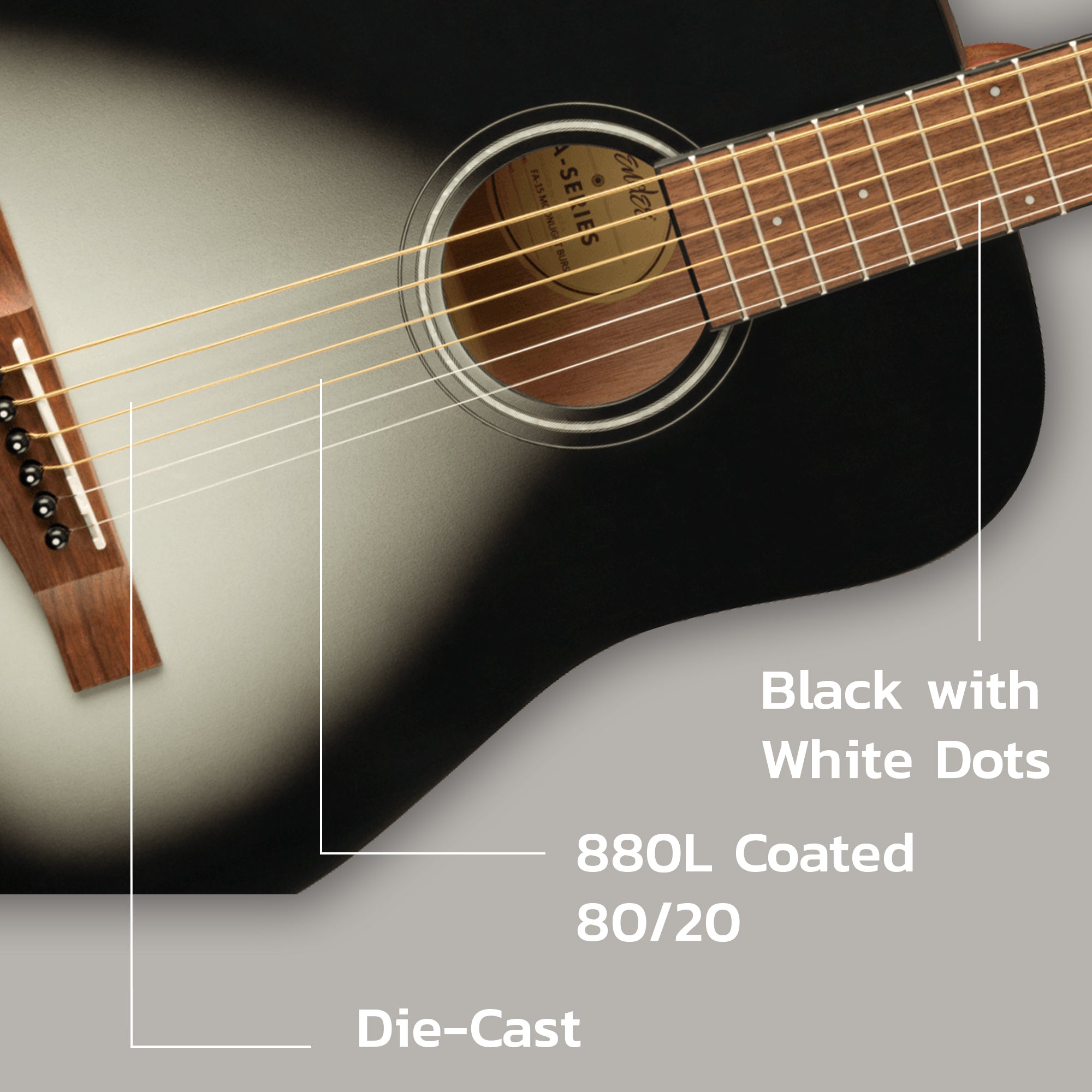 Fender FA-15 3/4-Scale Kids Steel String Acoustic Guitar - Moonlight Burst w/ Gig Bag