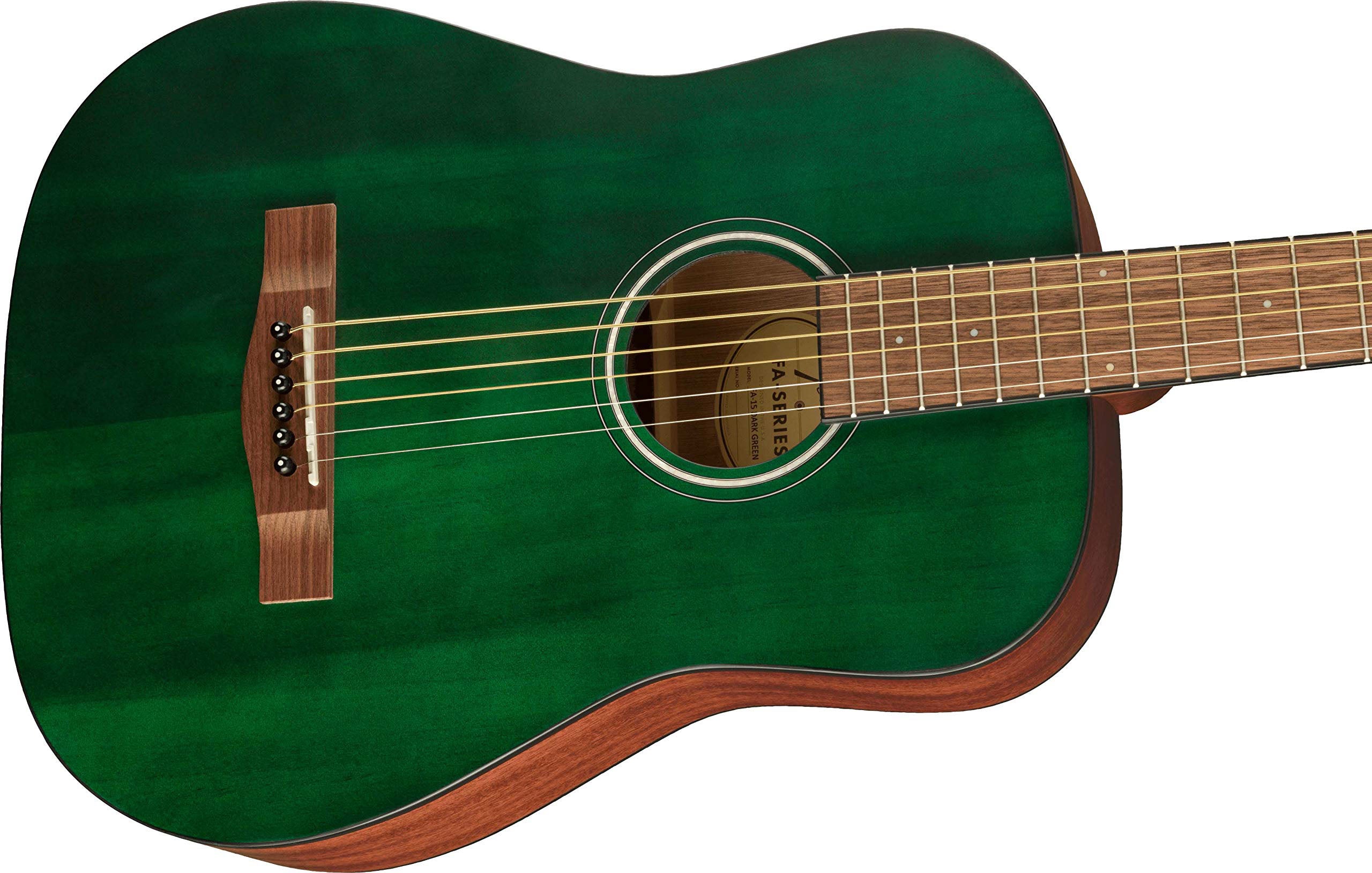 Fender FA-15 3/4-Scale Kids Steel String Acoustic Guitar - Green