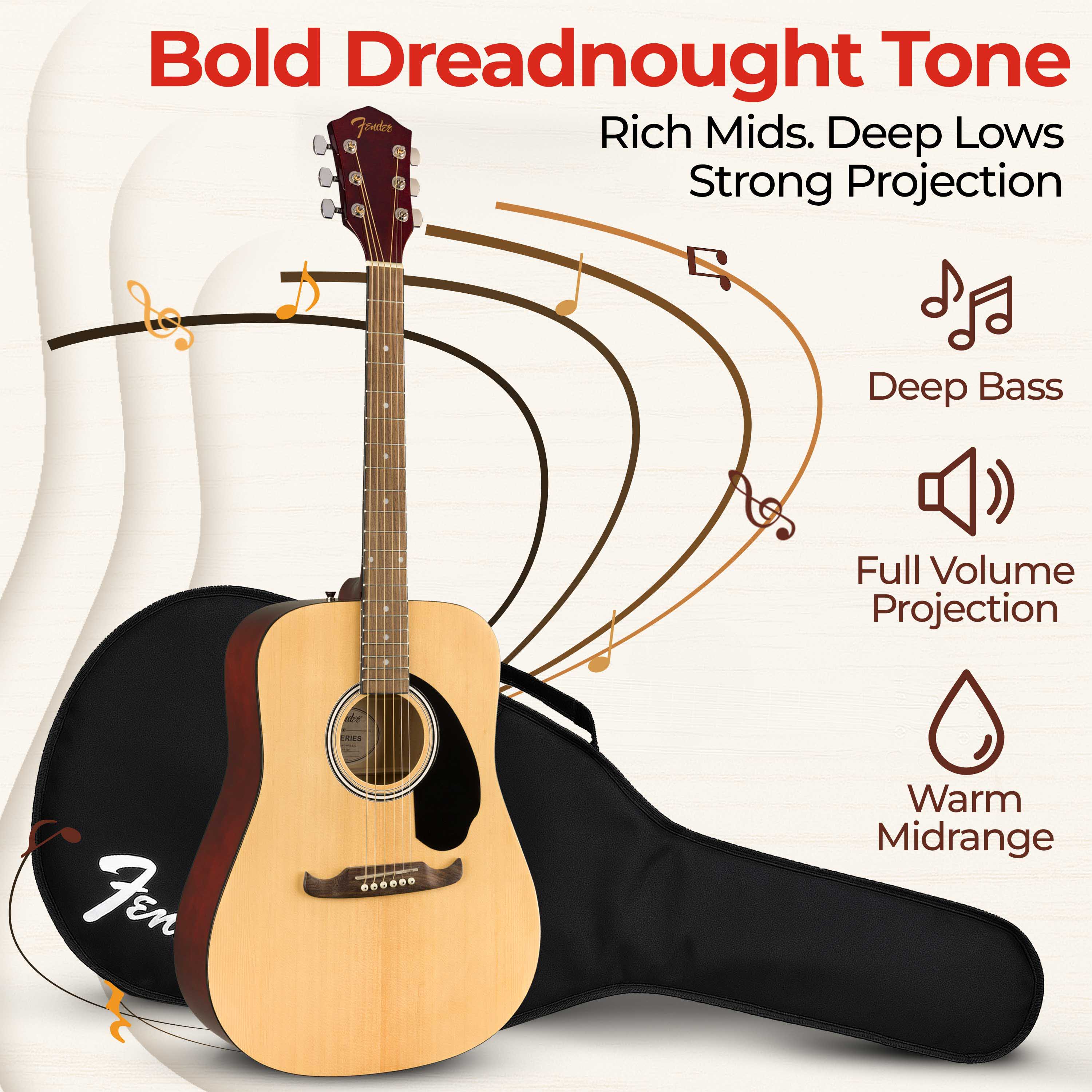 Fender FA-125 Dreadnought Acoustic Guitar - Natural w/ Gig Bag