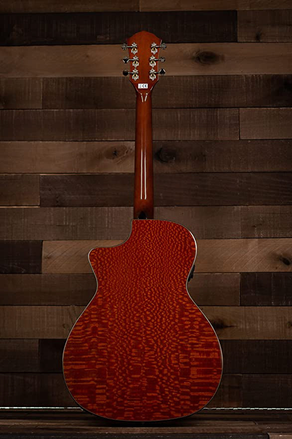 Fender FA-345CE Flame Maple Top Auditorium Acoustic-Electric Guitar - Natural w/ Strap