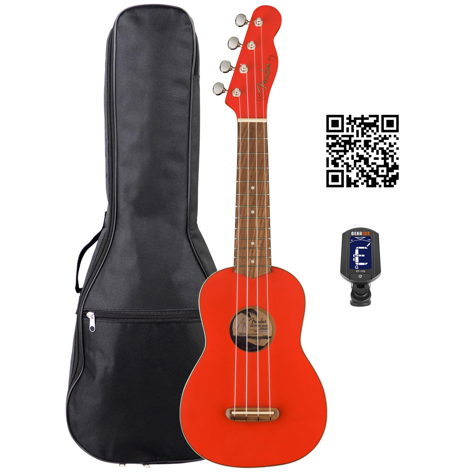 Fender Venice Soprano Ukulele - Fiesta Red w/ Gig Bag