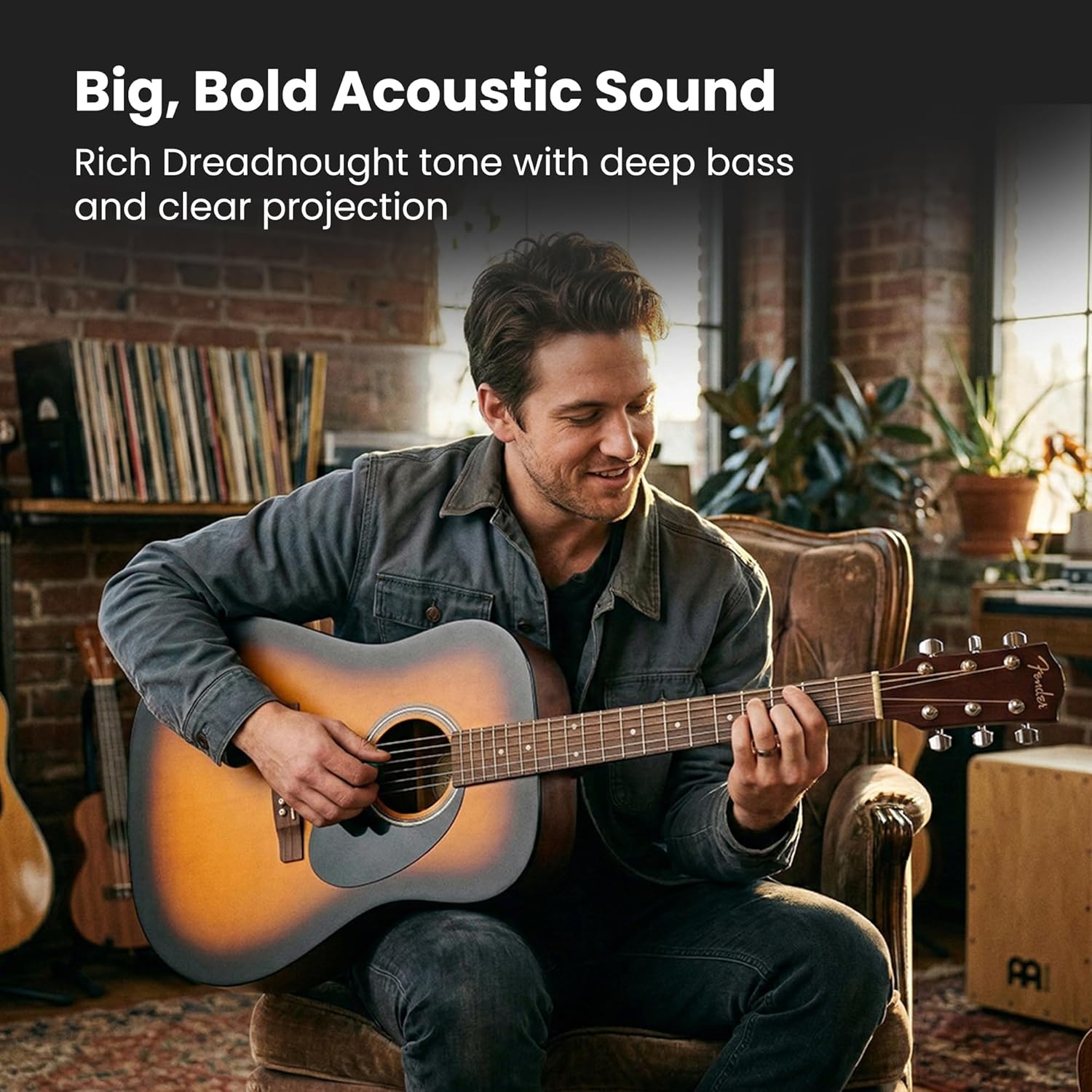 Fender FA Series Dreadnought Acoustic Guitar - 2-Color Sunburst w/ Hard Case