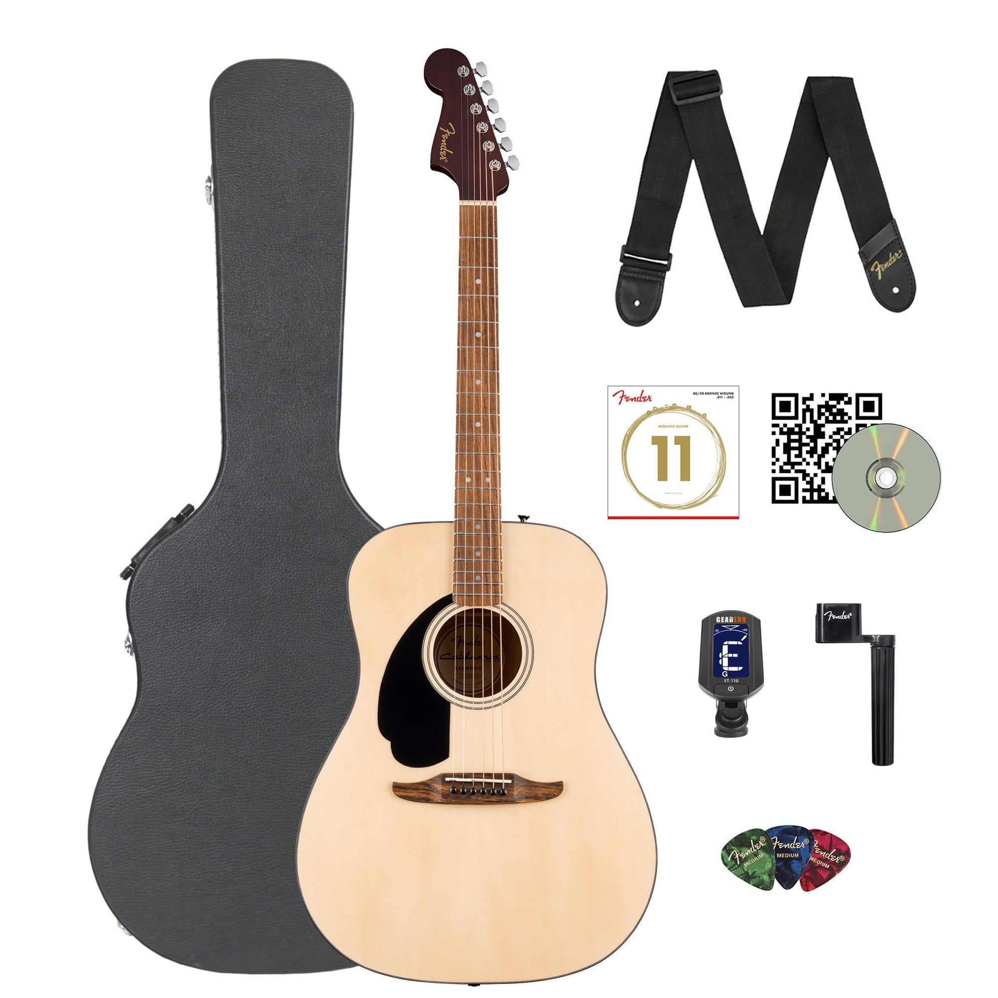 Fender California Standard Redondo Left-Handed Acoustic Guitar - Natural w/ Hard Case