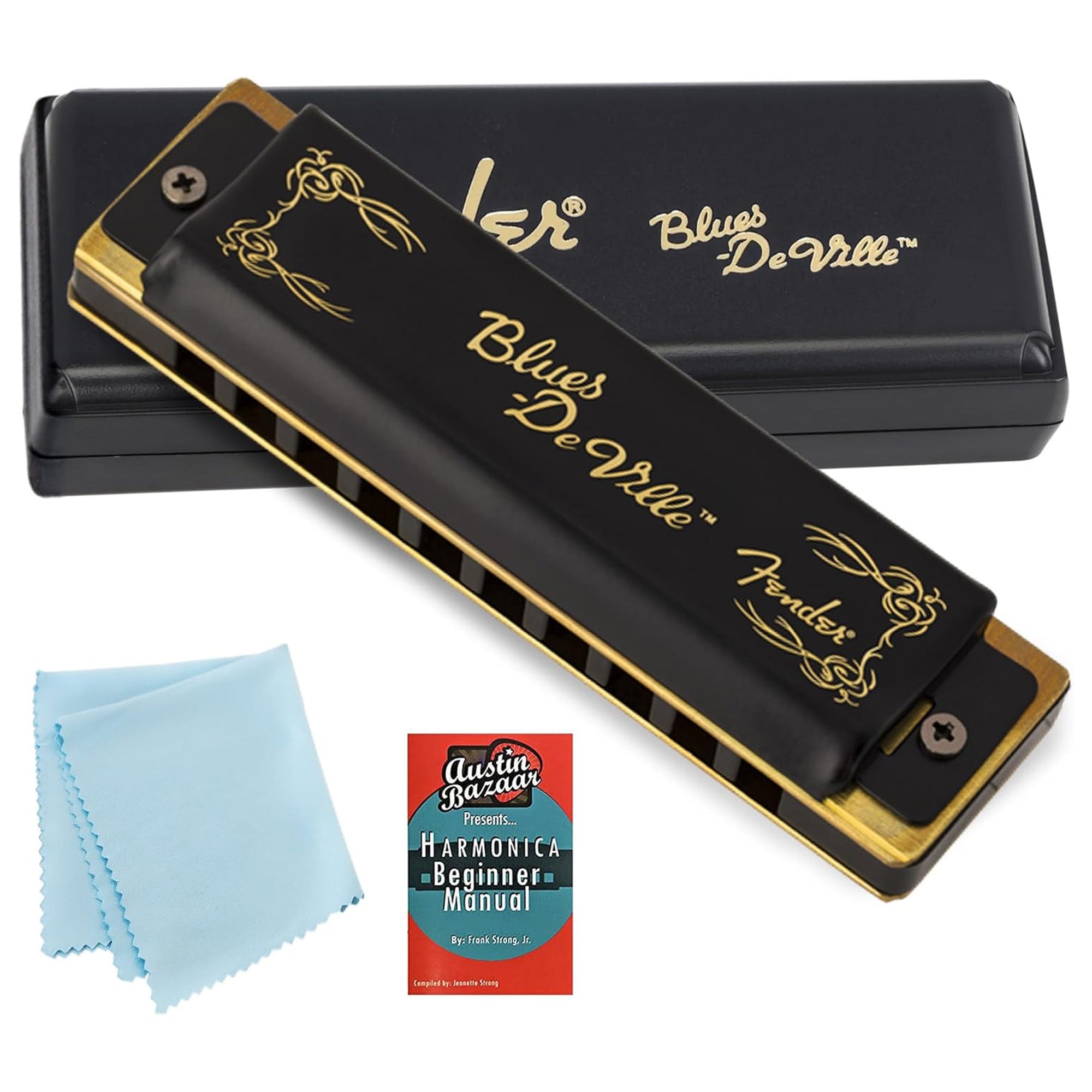 Fender Blues DeVille Harmonica - Key of F w/ Austin Bazaar Instructional Manual